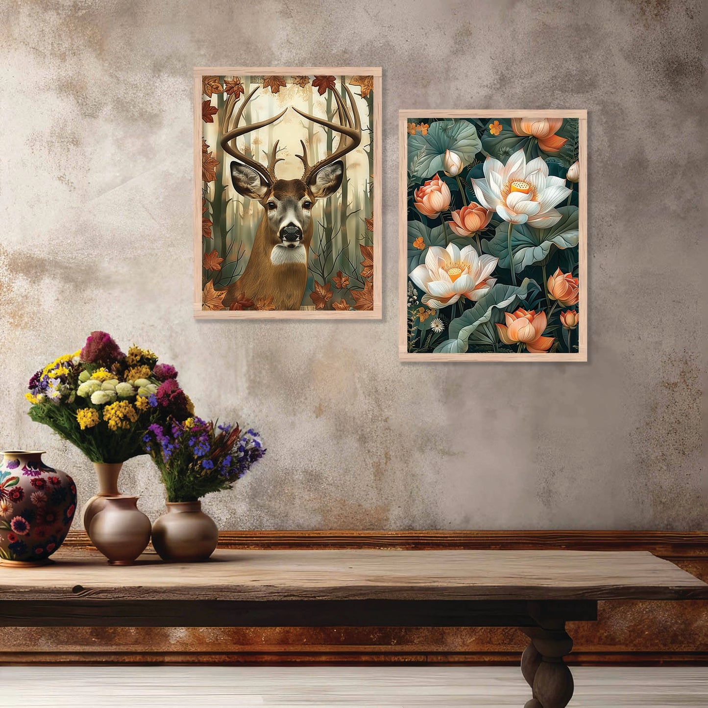 Floral Wall Print For Living Room Wall Decor