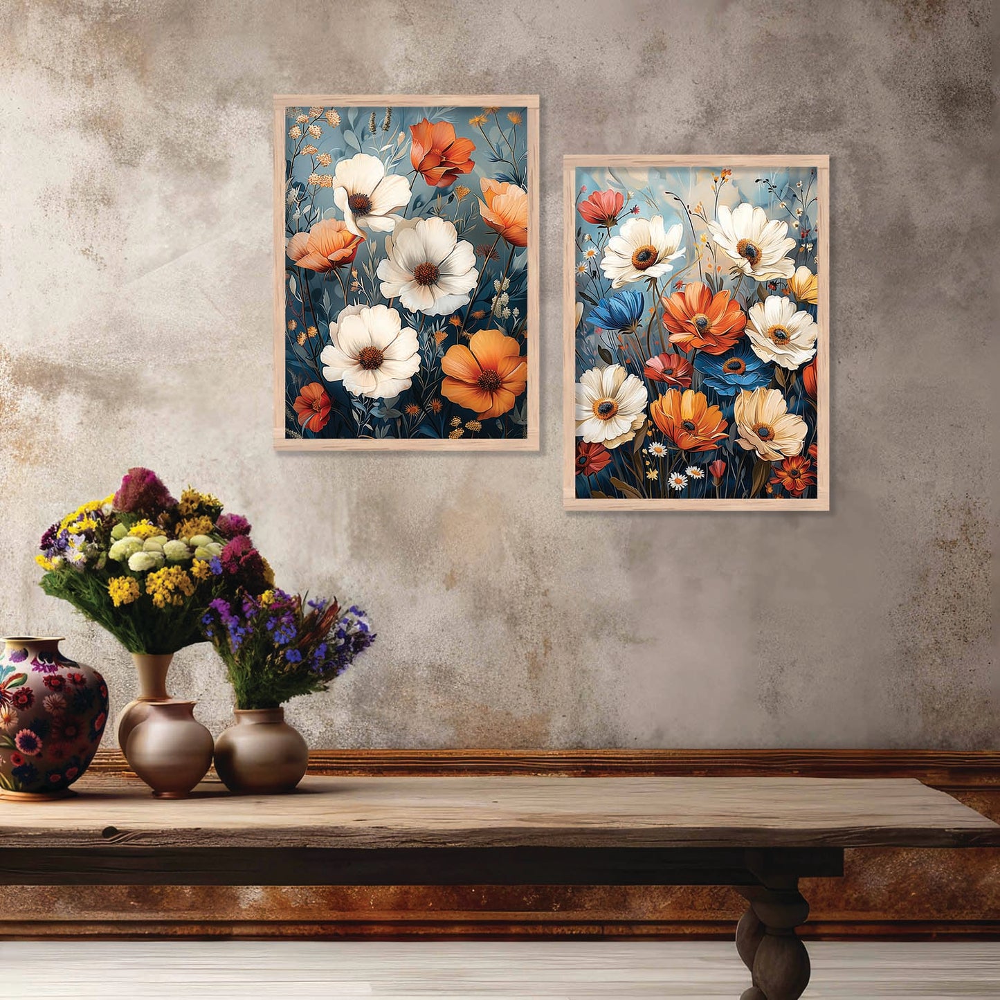 Floral Wall Print For Living Room Wall Decor