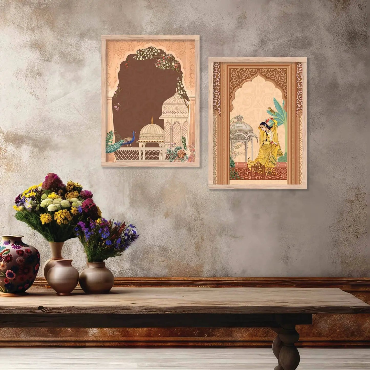 Madhubani Wall Print For Living Room Wall Decor