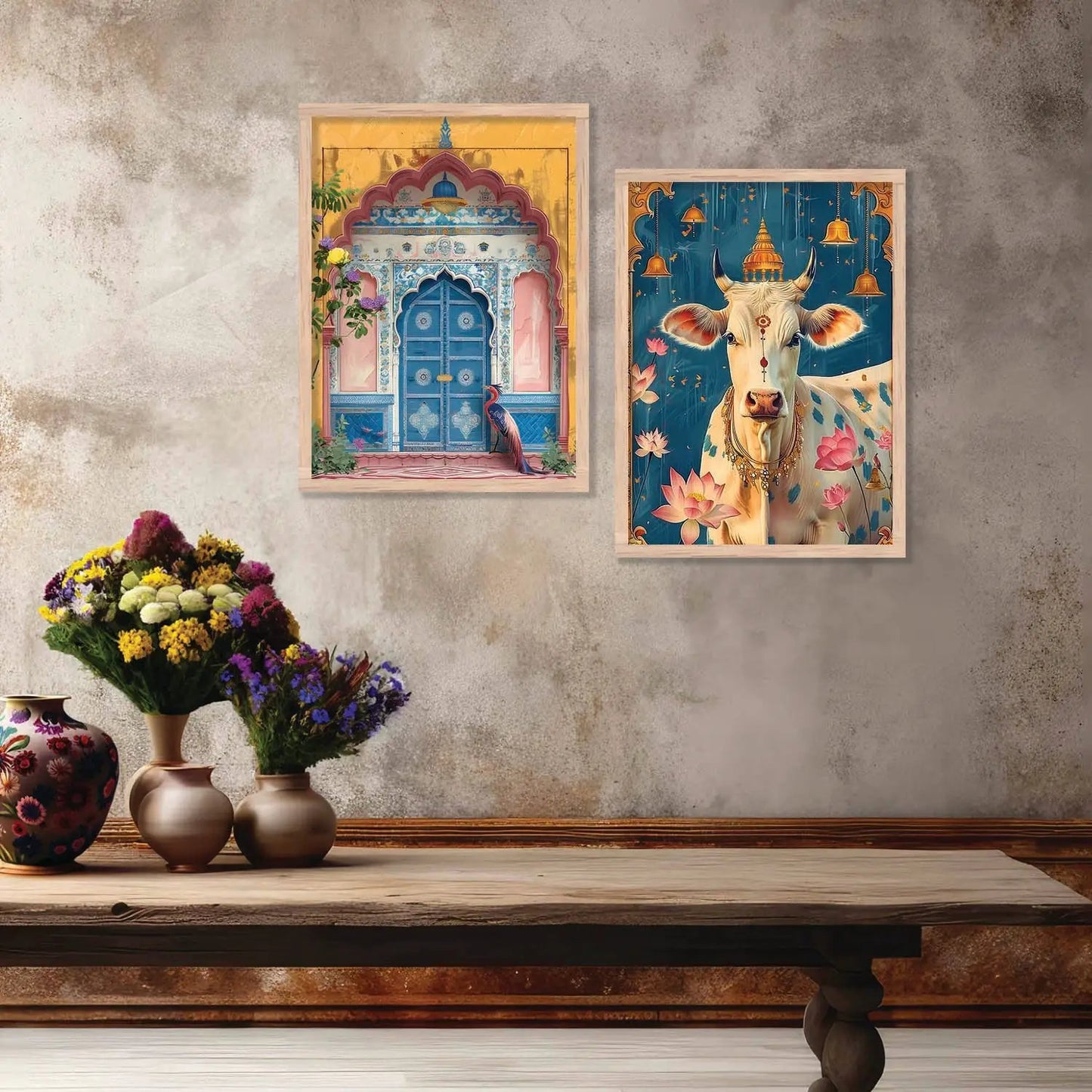 Madhubani Wall Print For Living Room Wall Decor