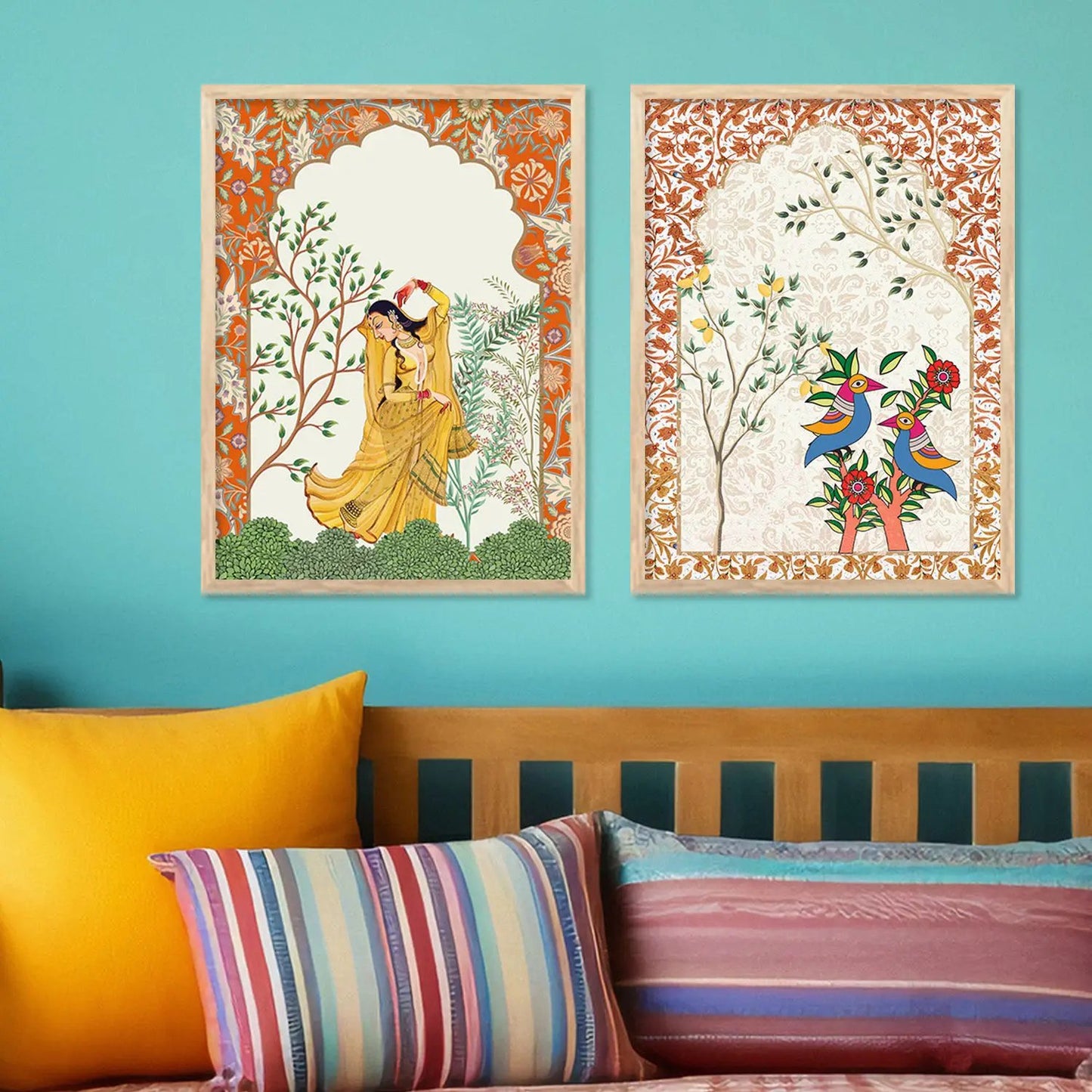 Madhubani Wall Print For Living Room Wall Decor