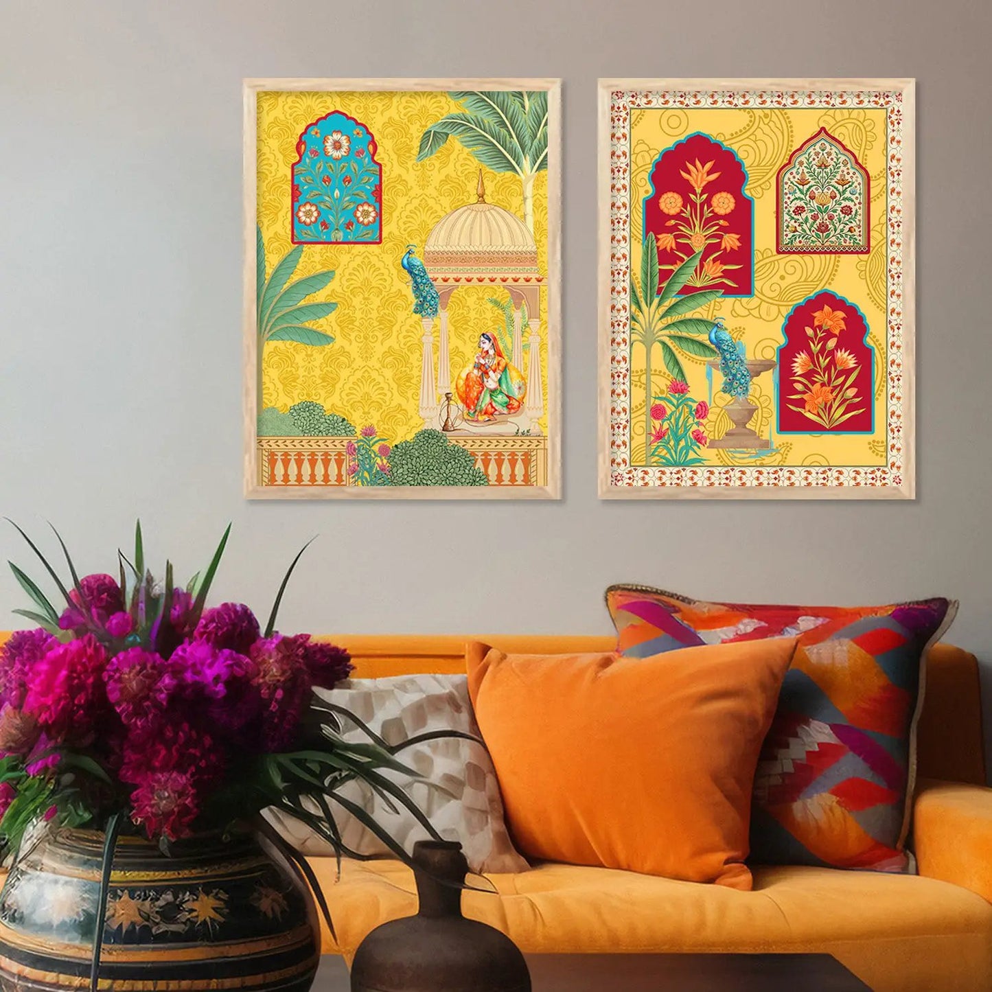 Madhubani Wall Print For Living Room Wall Decor