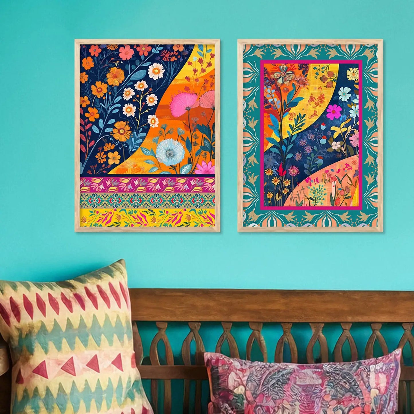 Floral Wall Print For Living Room Wall Decor