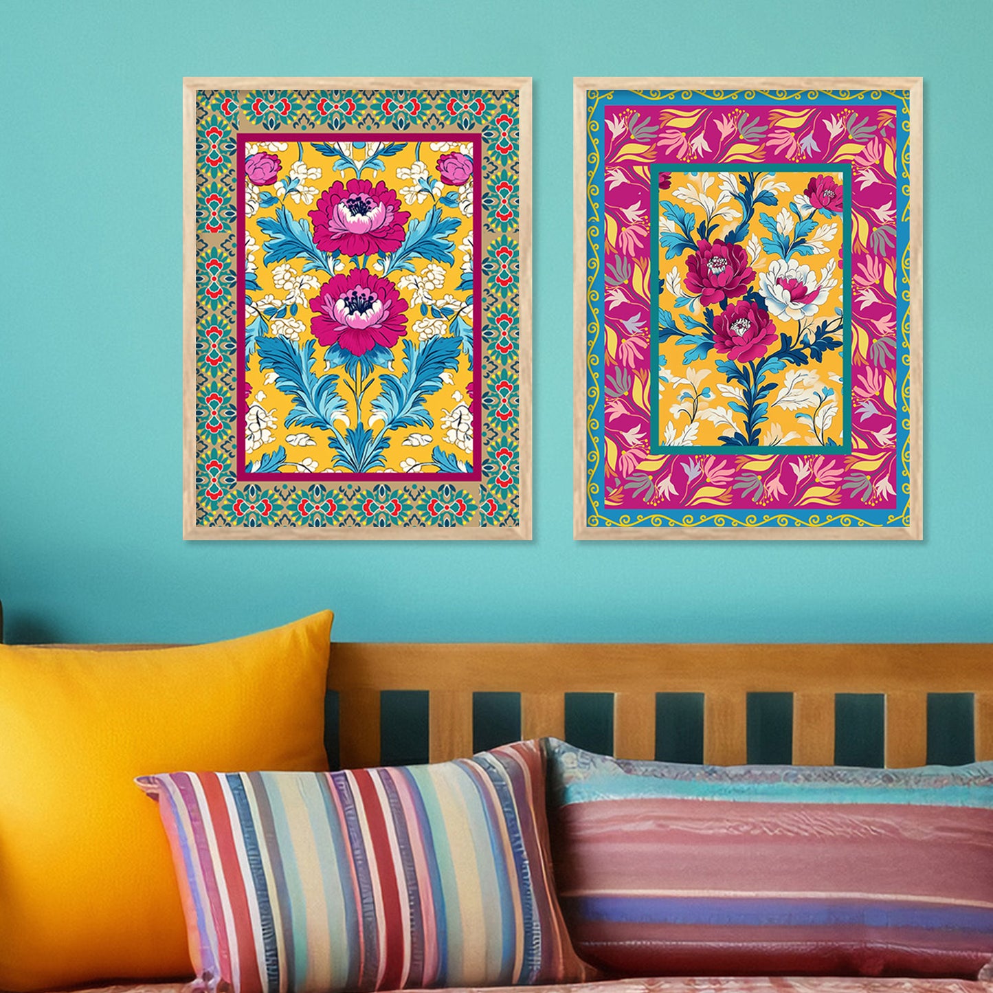 Floral Wall Print For Living Room Wall Decor