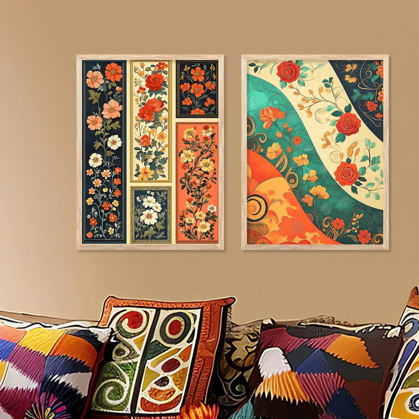 Floral Wall Print For Living Room Wall Decor