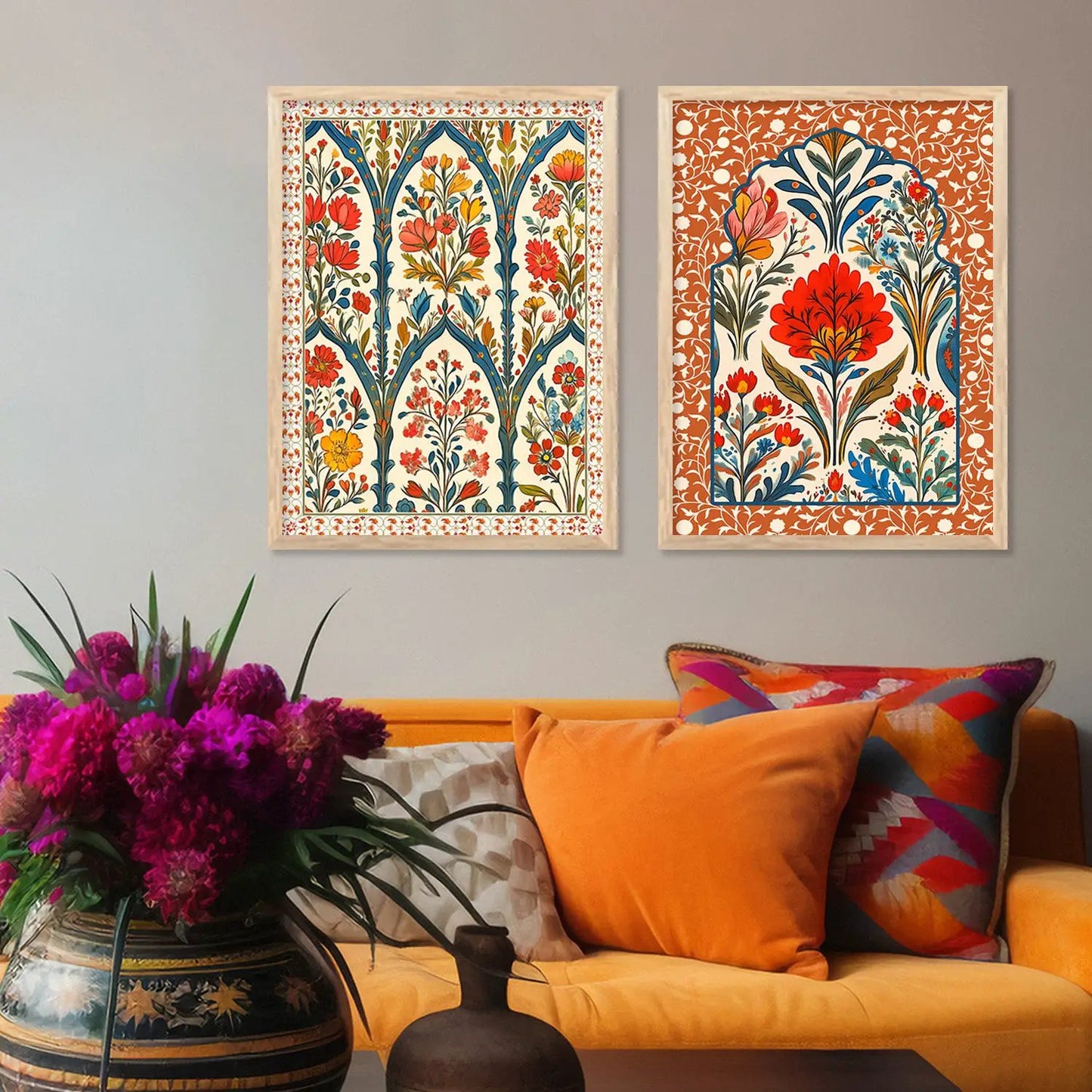 Floral Wall Print For Living Room Wall Decor