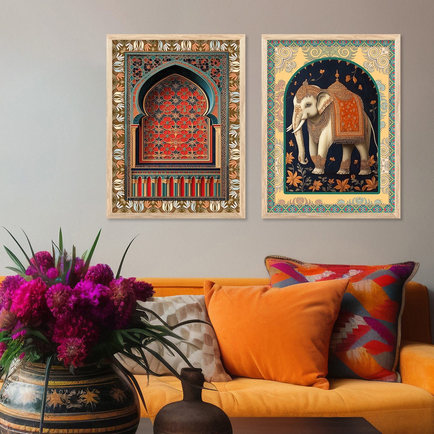 Madhubani Wall Print For Living Room Wall Decor