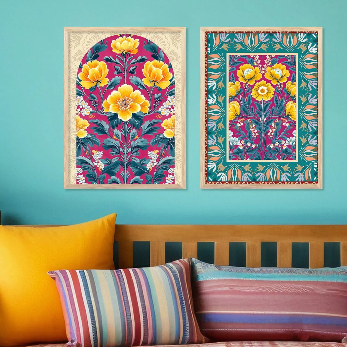 Floral Wall Print For Living Room Wall Decor