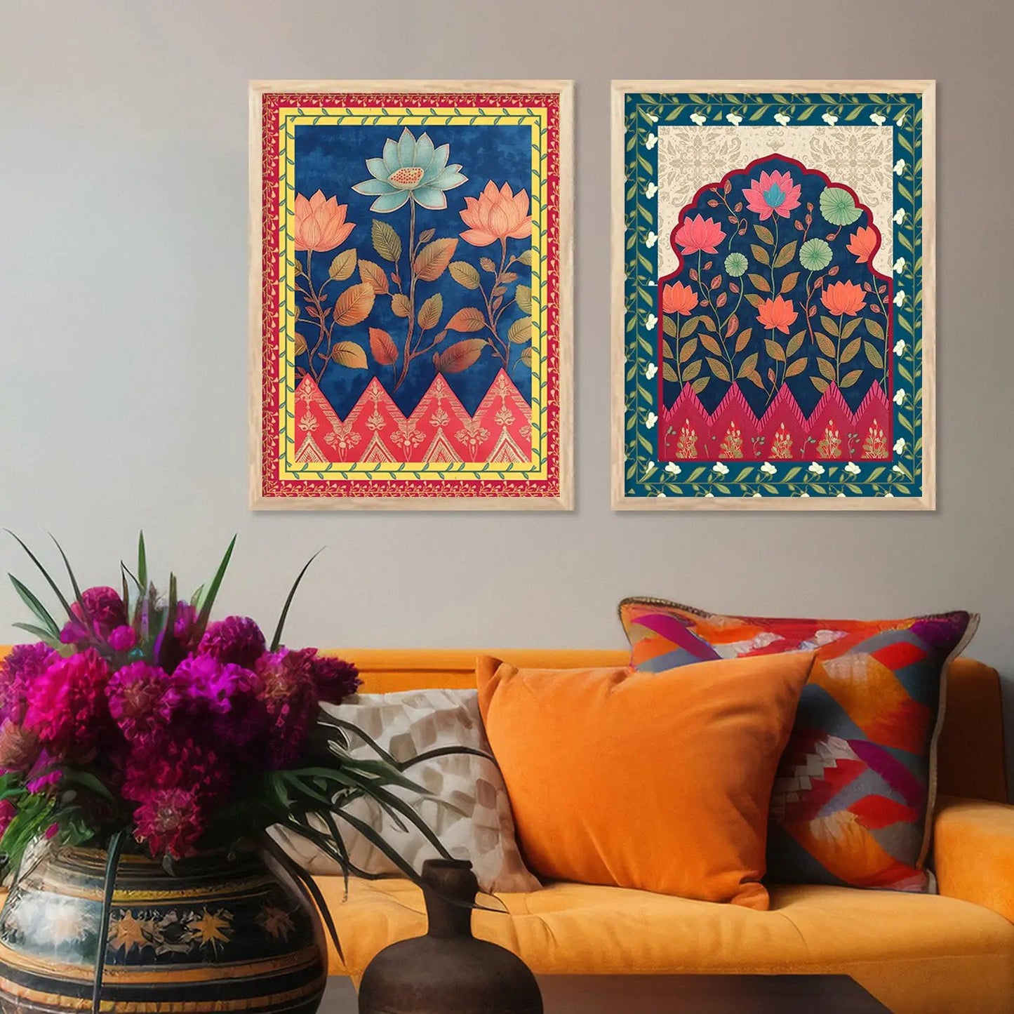 Floral Wall Print For Living Room Wall Decor
