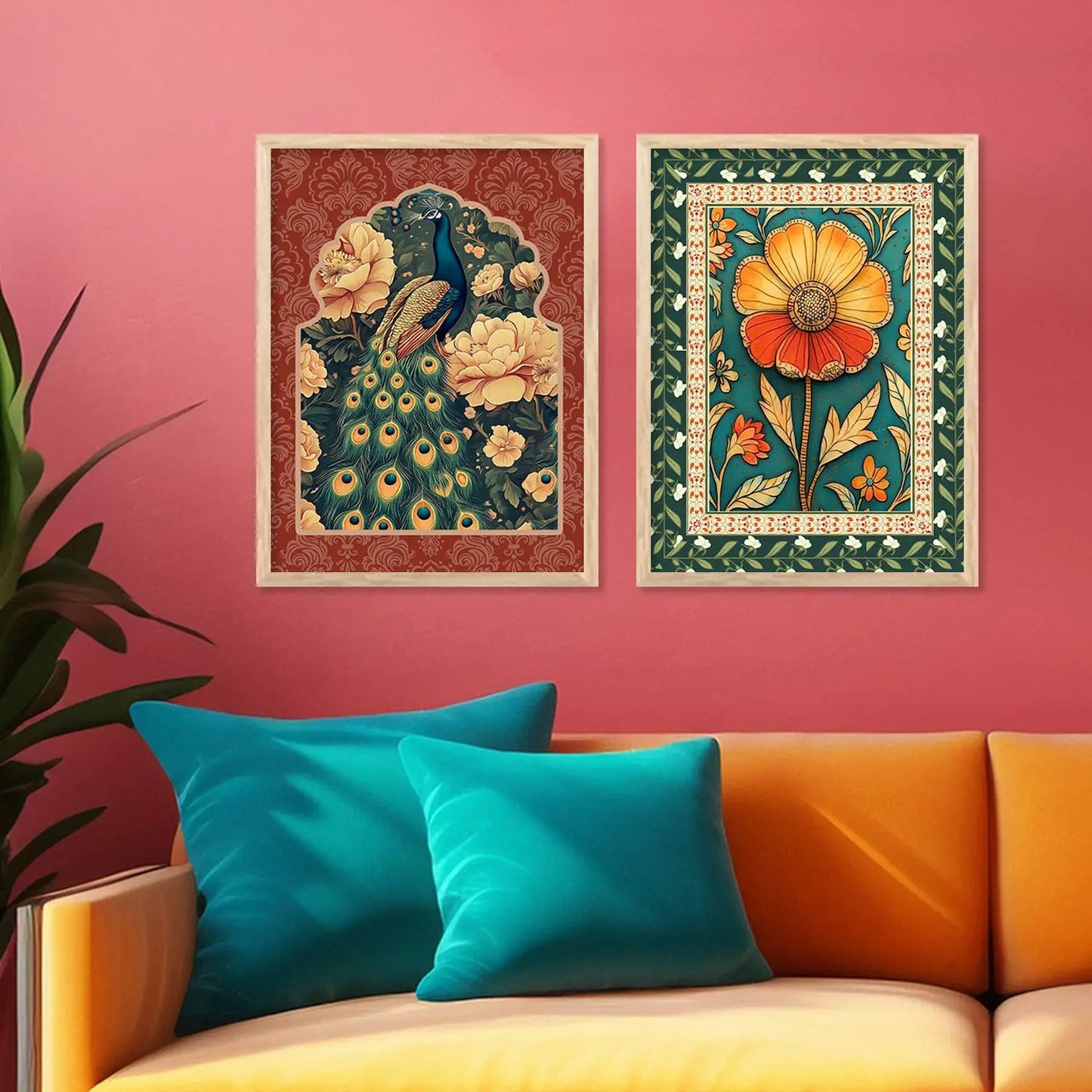 Floral Wall Print For Living Room Wall Decor
