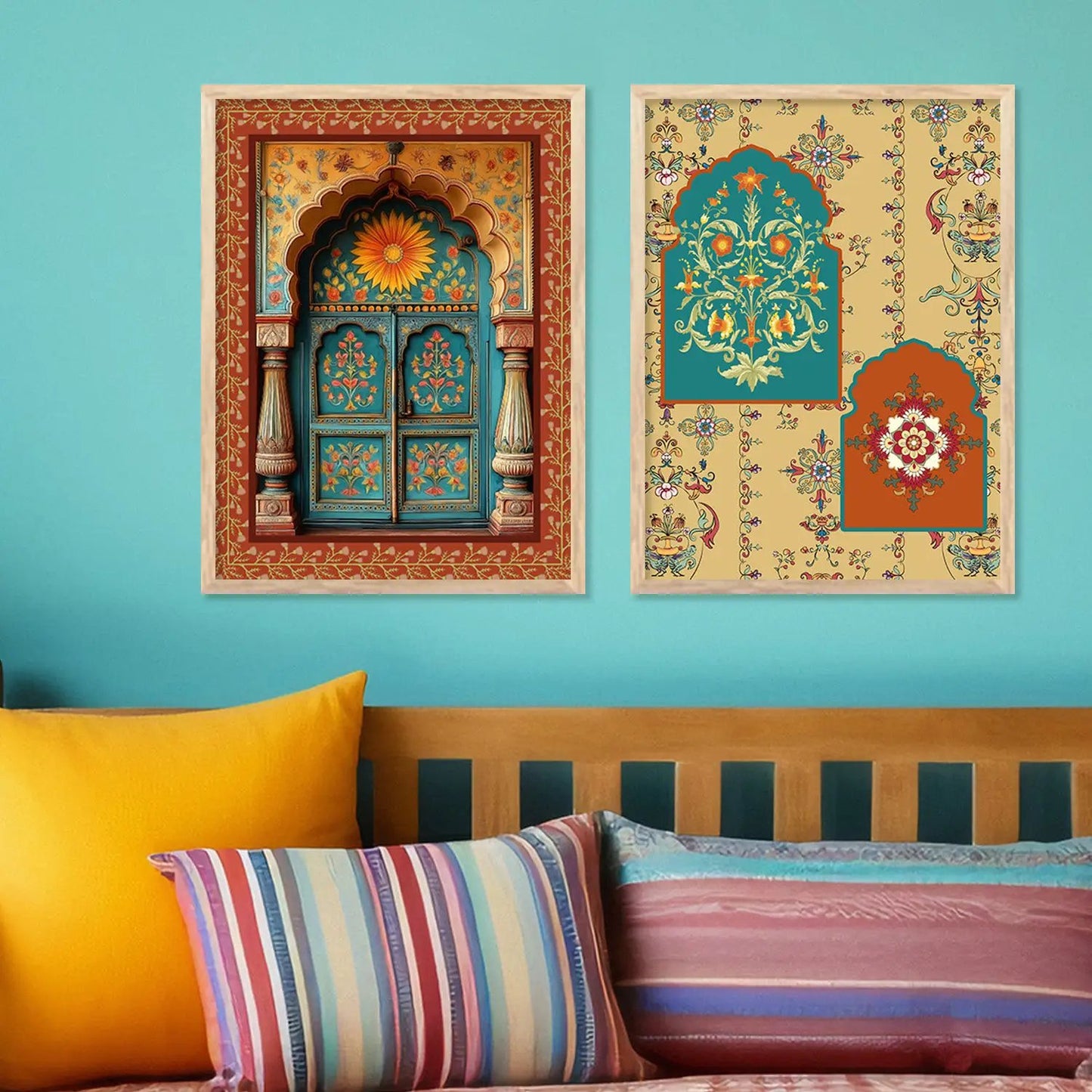Madhubani Wall Print For Living Room Wall Decor