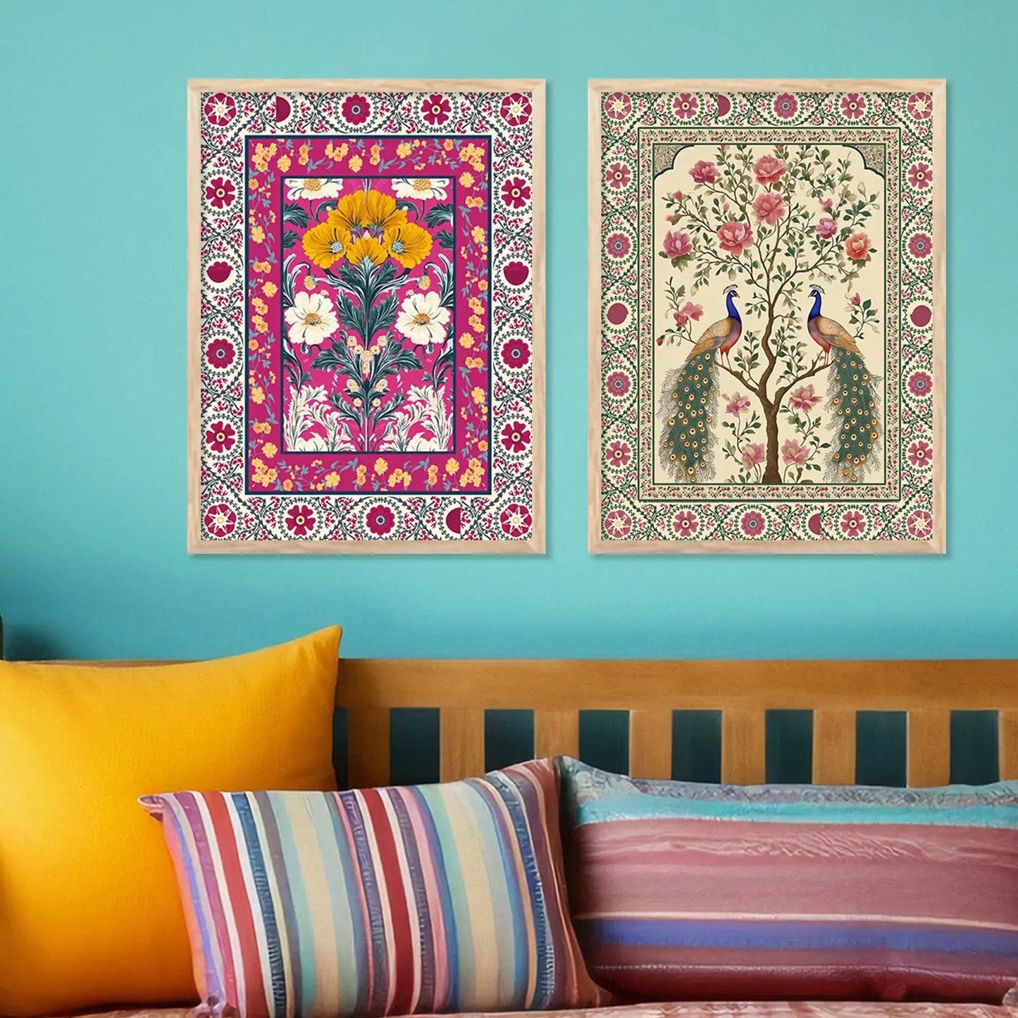Madhubani Wall Print For Living Room Wall Decor