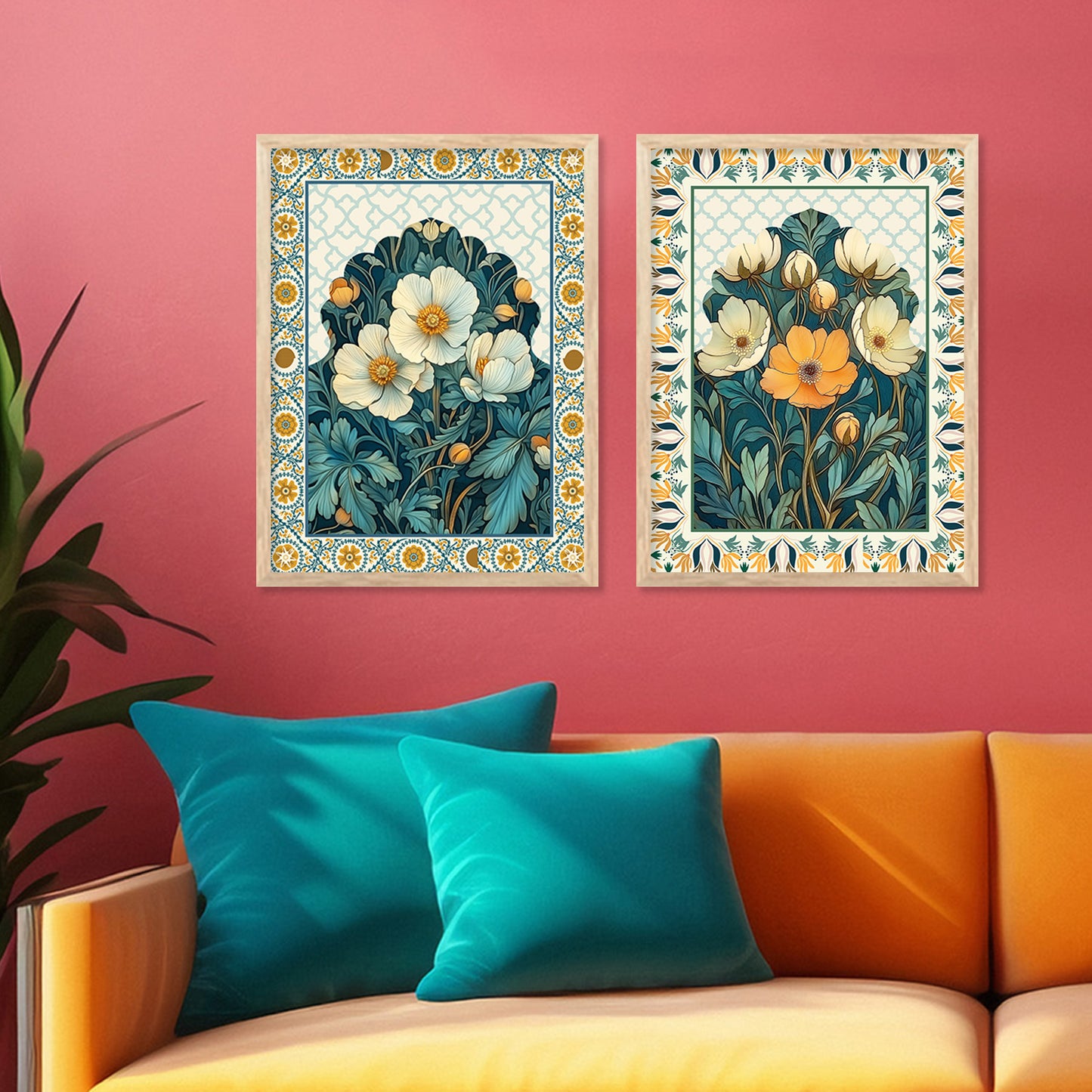 Floral Wall Print For Living Room Wall Decor