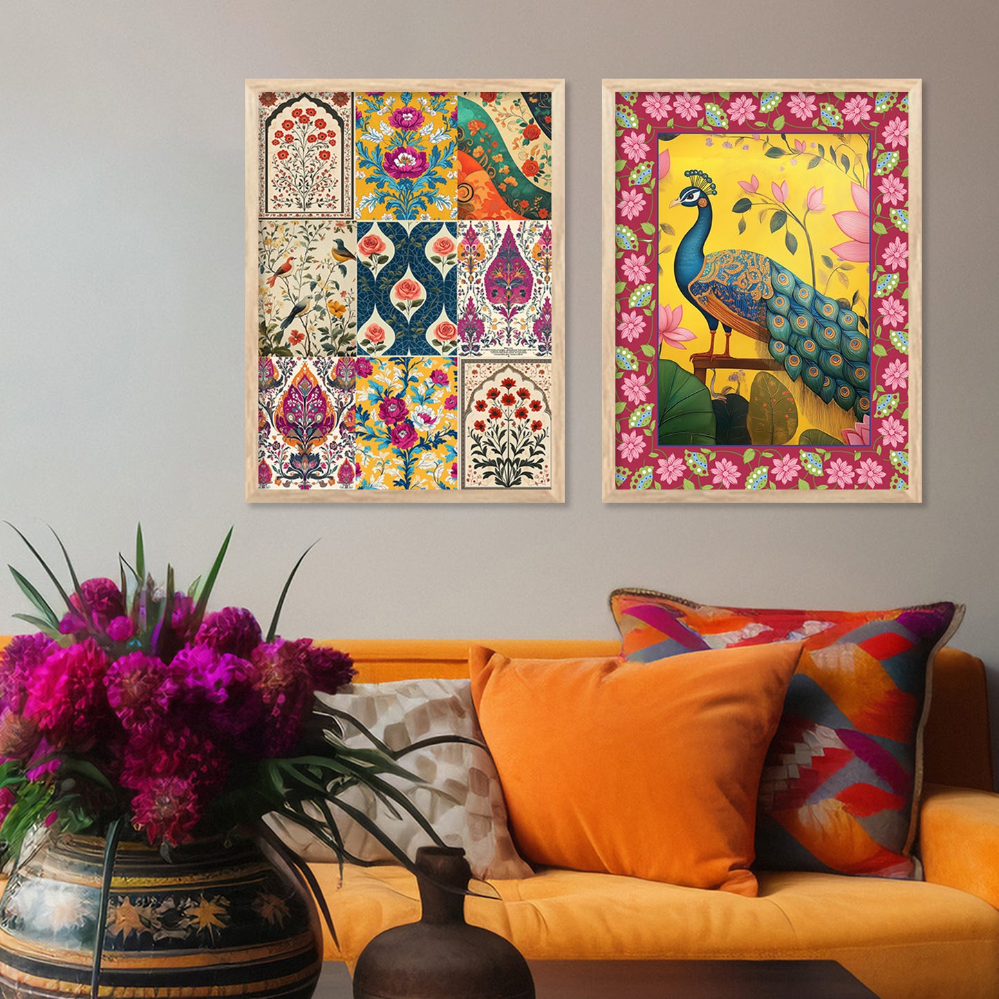 Madhubani Wall Print For Living Room Wall Decor
