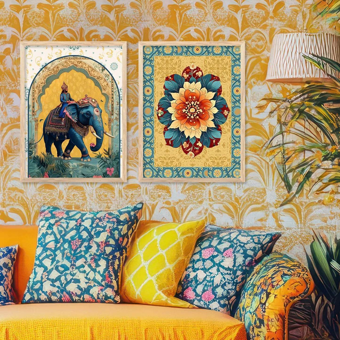 Madhubani Wall Print For Living Room Wall Decor