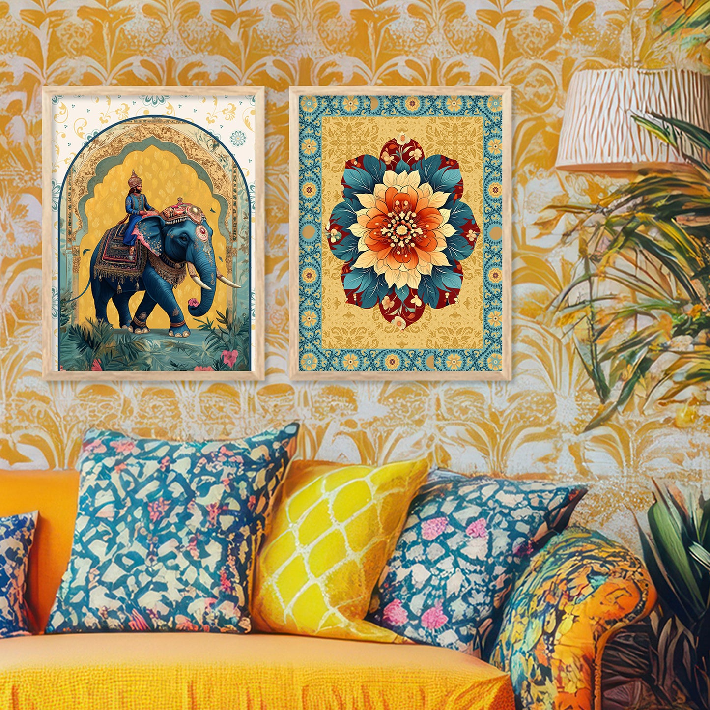 Madhubani Wall Print For Living Room Wall Decor