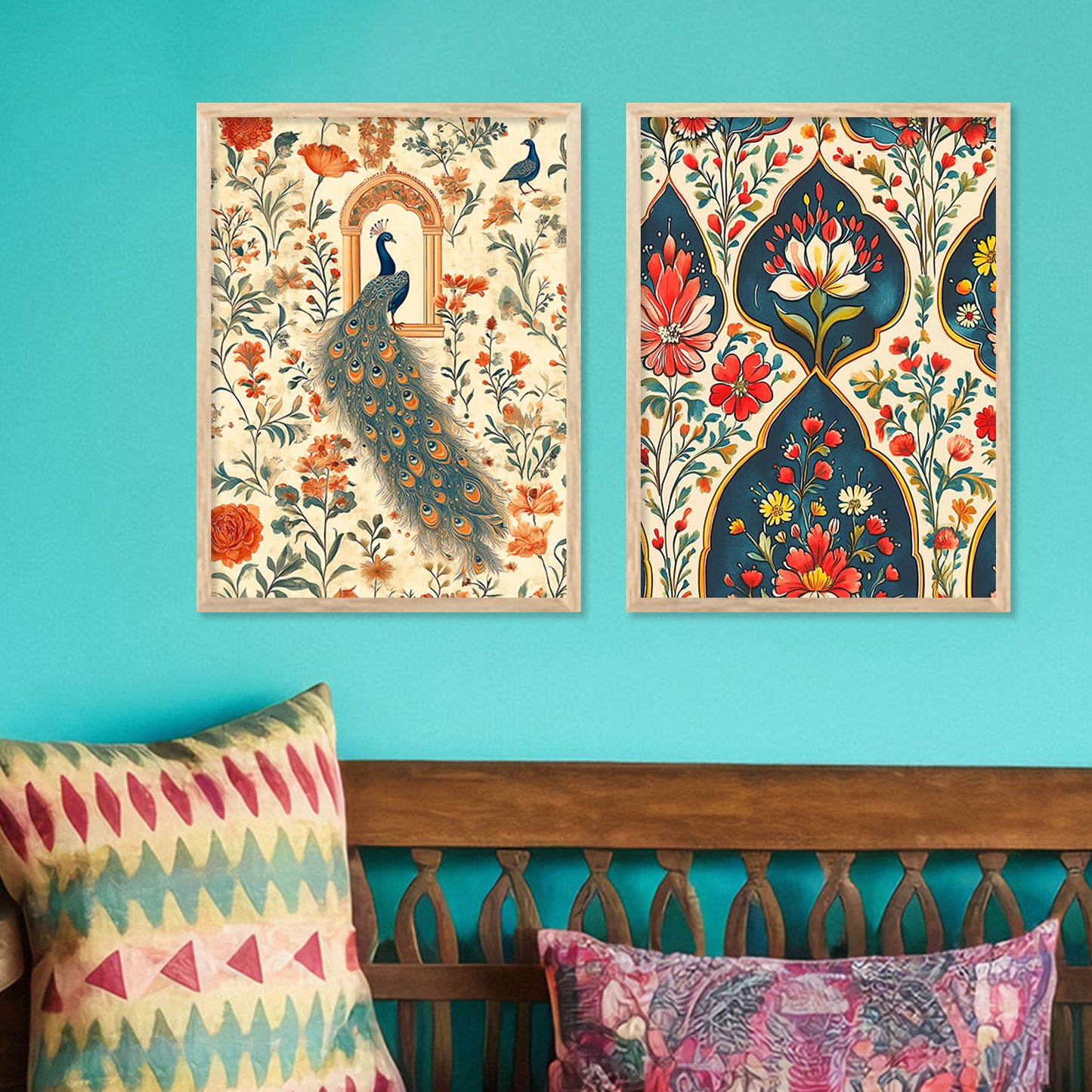 Madhubani Wall Print For Living Room Wall Decor