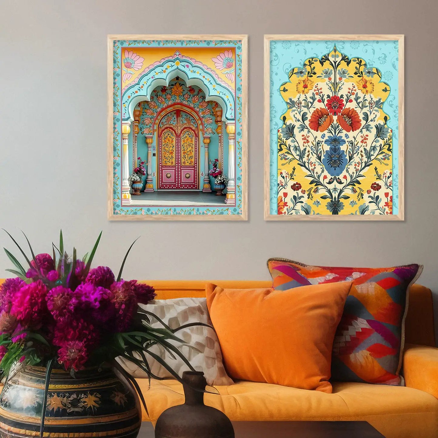 Madhubani Wall Print For Living Room Wall Decor