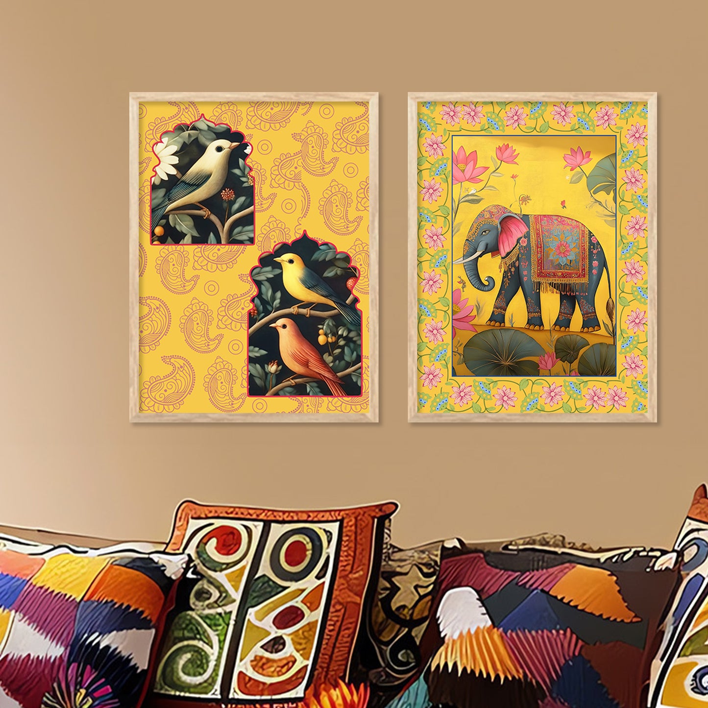 Madhubani Wall Print For Living Room Wall Decor