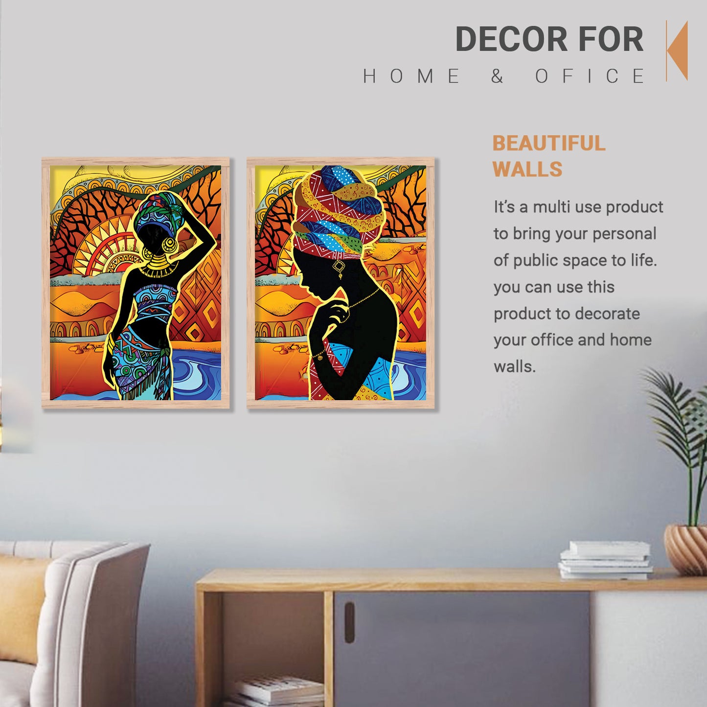 African Essence Art Prints: Set of 2 Framed Prints