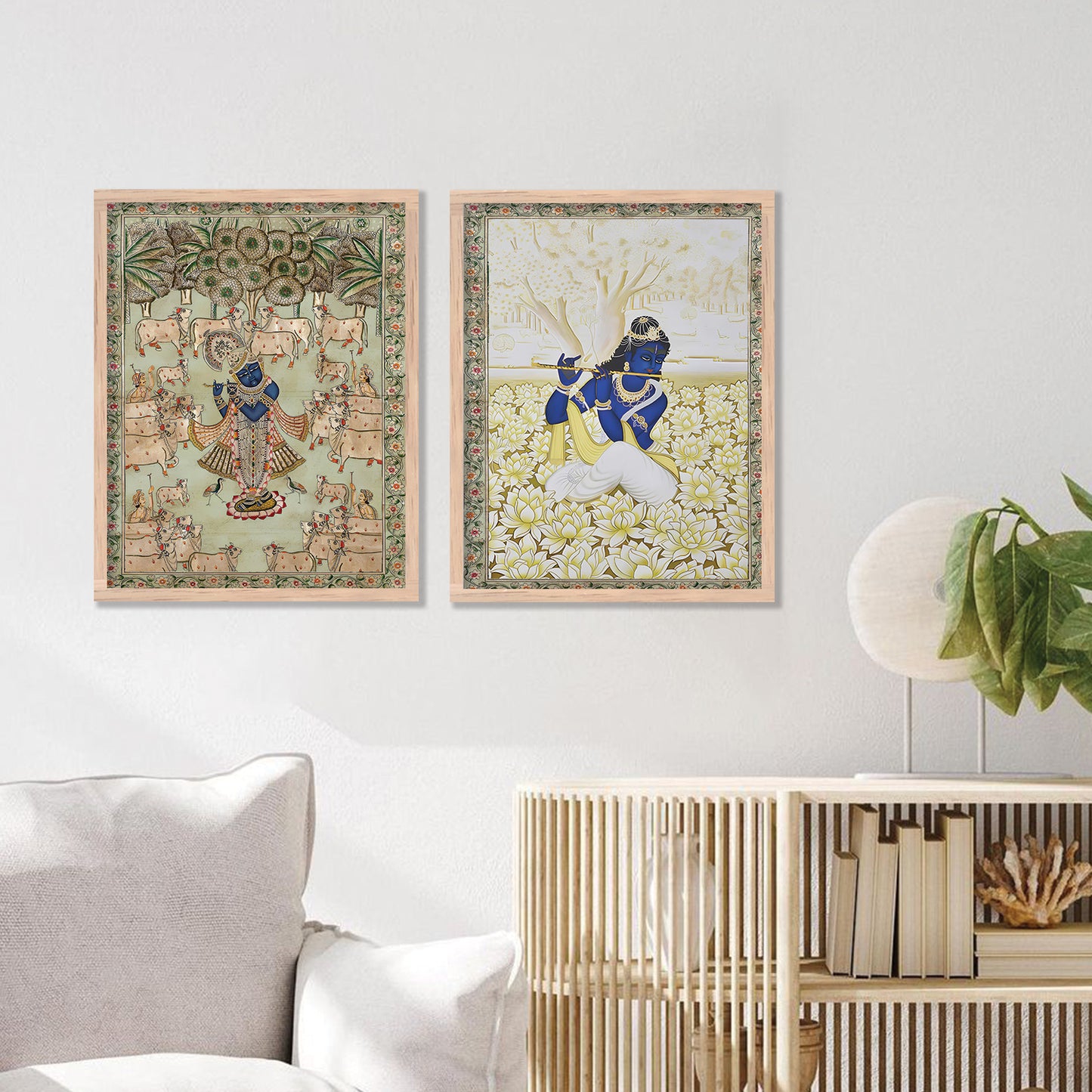 Shri Nath Ji Madhubani Art Combo for Living Room Bedroom Home an Office Wall Decor