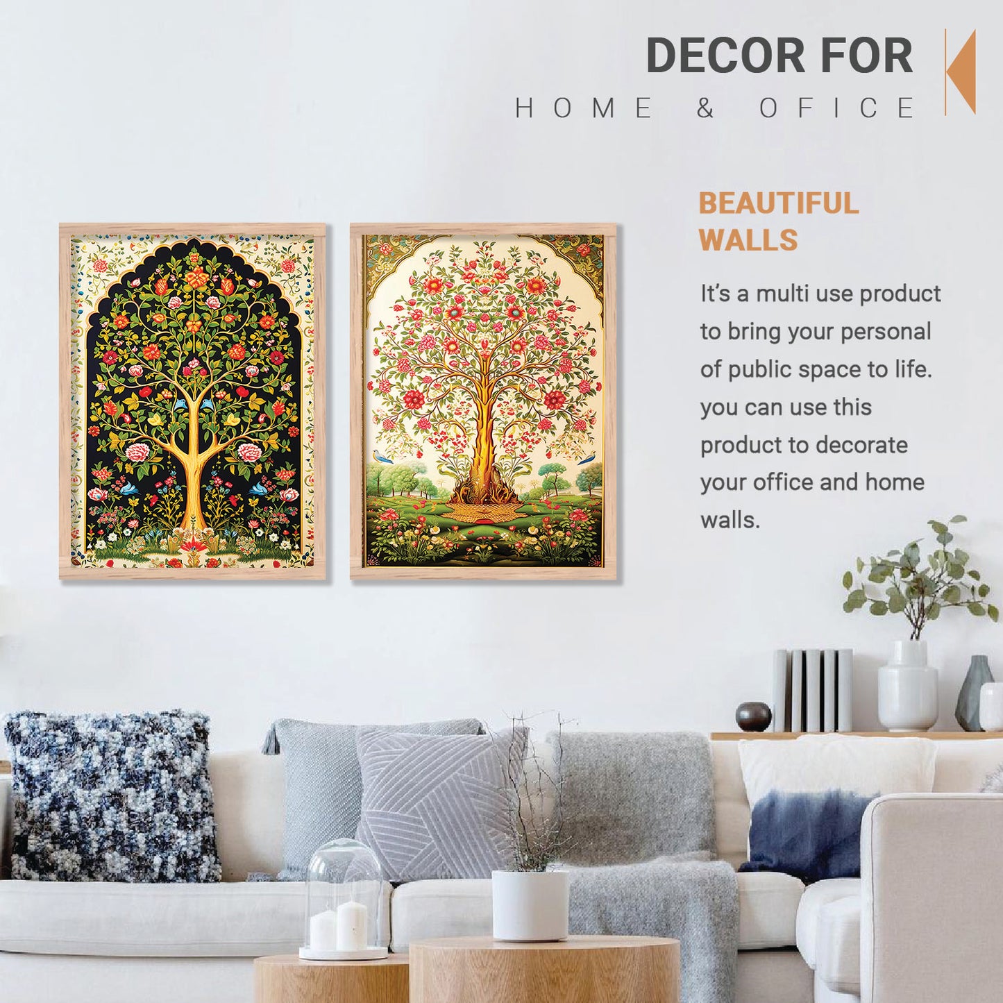 Madhubani / Pichwai Art Combo for Living Room Bedroom Home an Office Wall Decor