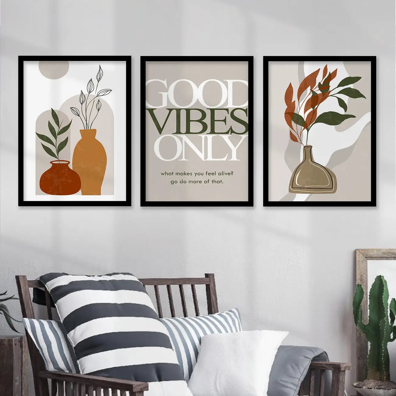 Good Vibes Only Minimal Art Paintings for Living Room Bedroom Home and Office Wall Decor-Kotart