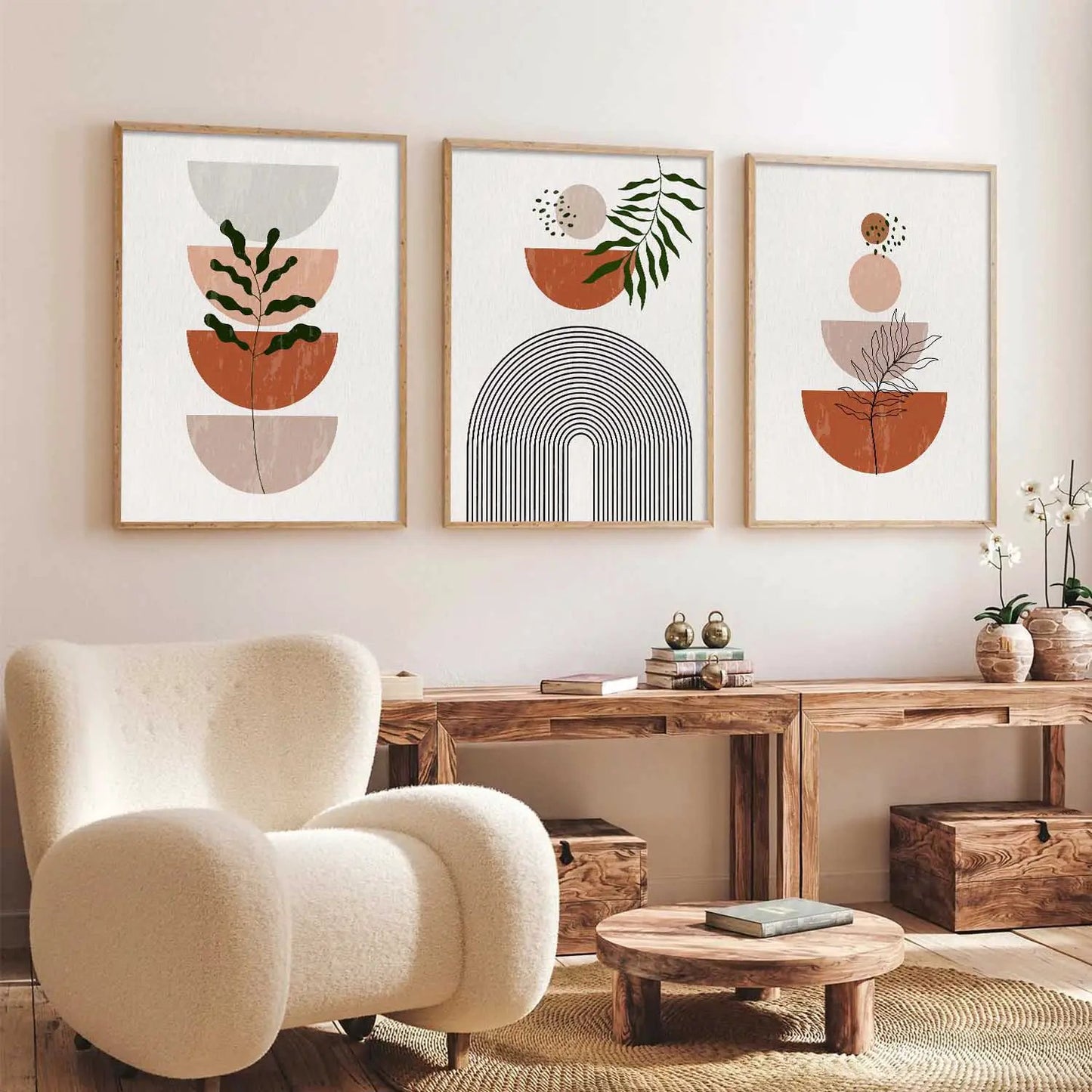 Boho Framed Wall Art Prints | Set of 3 | Home Decor