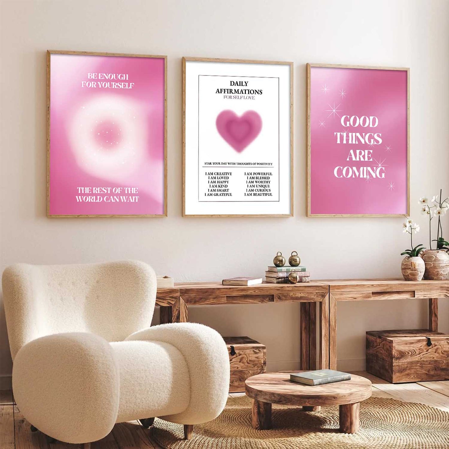 Affirmations Motivational Wall Art Paintings for Living Room Bedroom