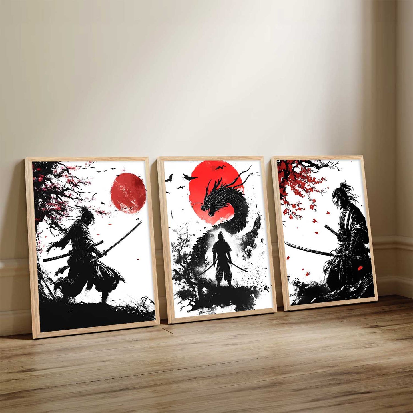 Japanese Samurai Wall Art Paintings for Living Room Bedroom