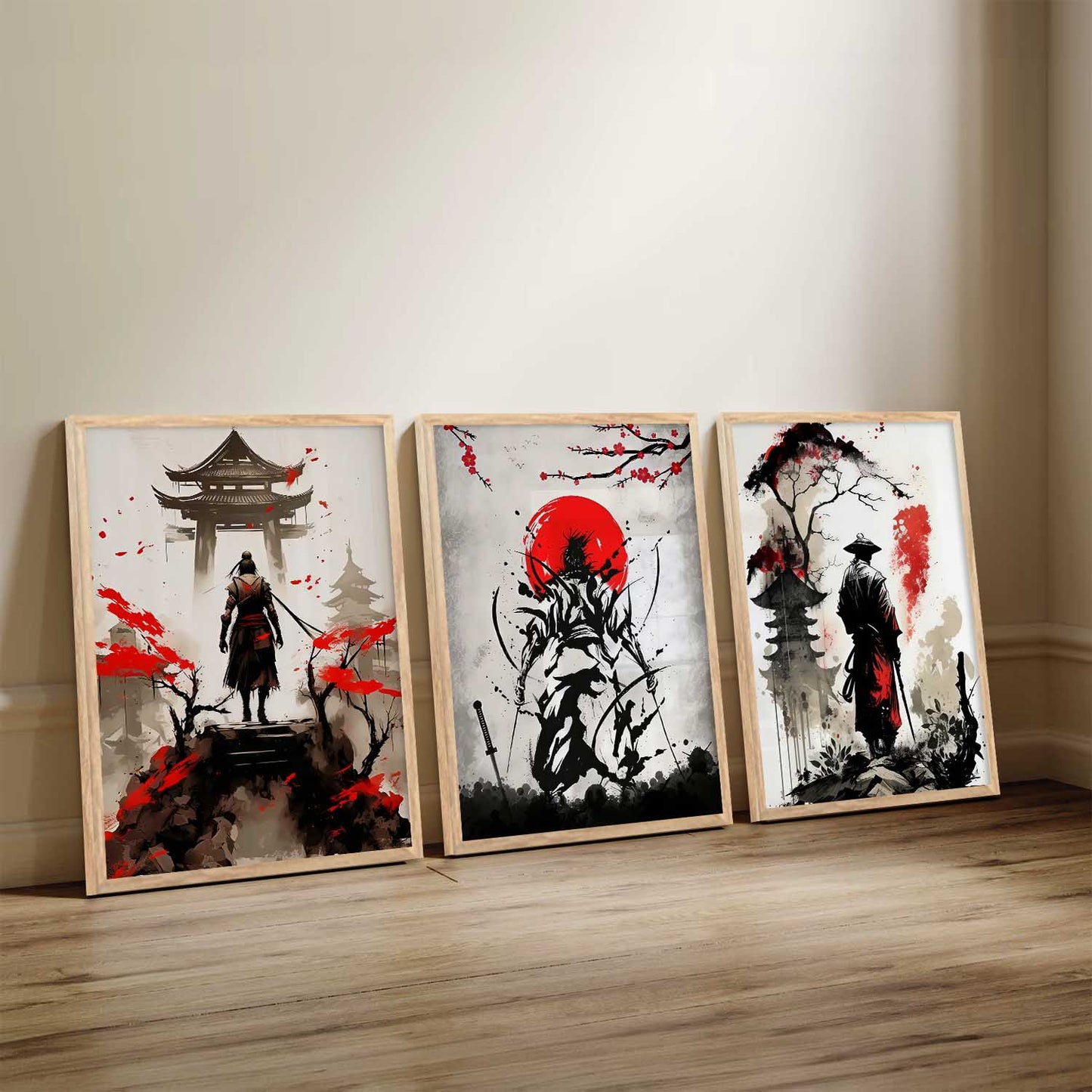 Japanese Samurai Wall Art Paintings for Living Room Bedroom