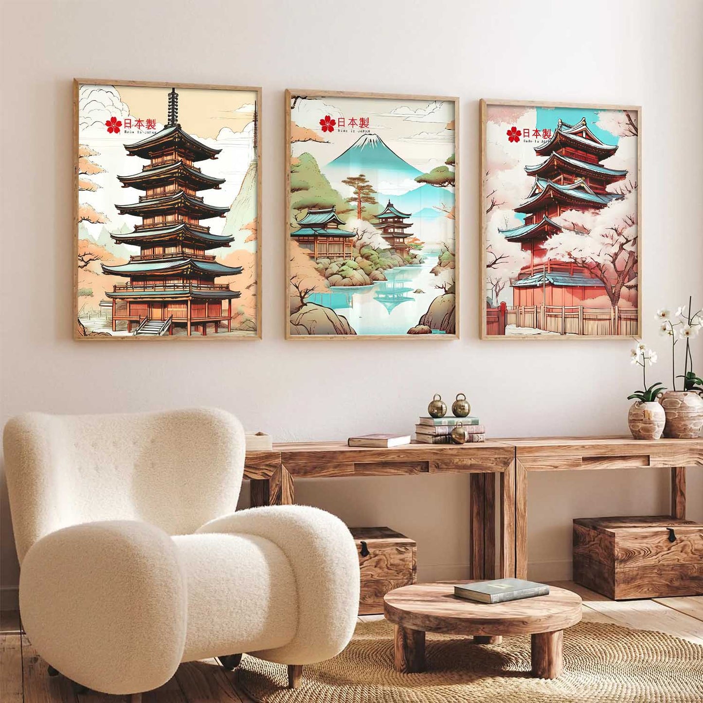 Japanese Cities Wall Art Paintings for Living Room Bedroom