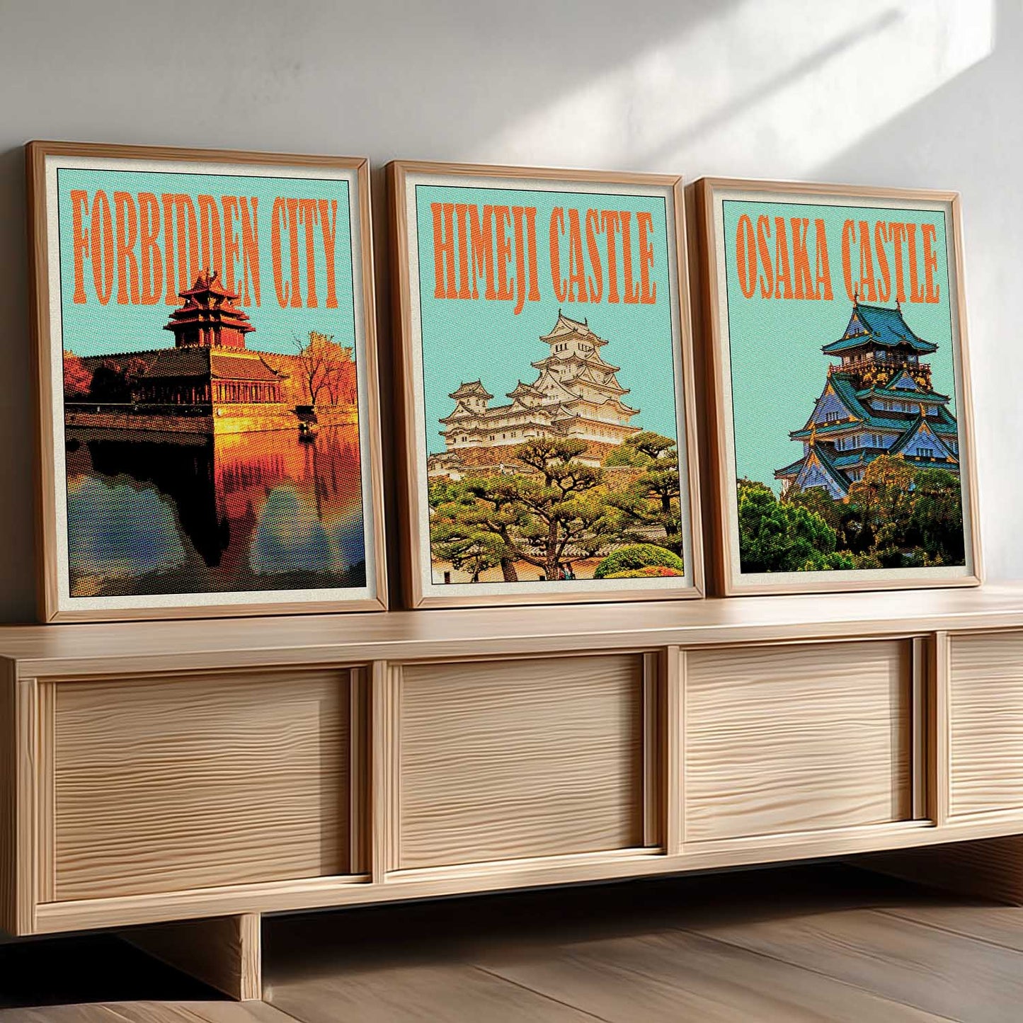 Japanese City View Wall Art Paintings for Living Room Bedroom