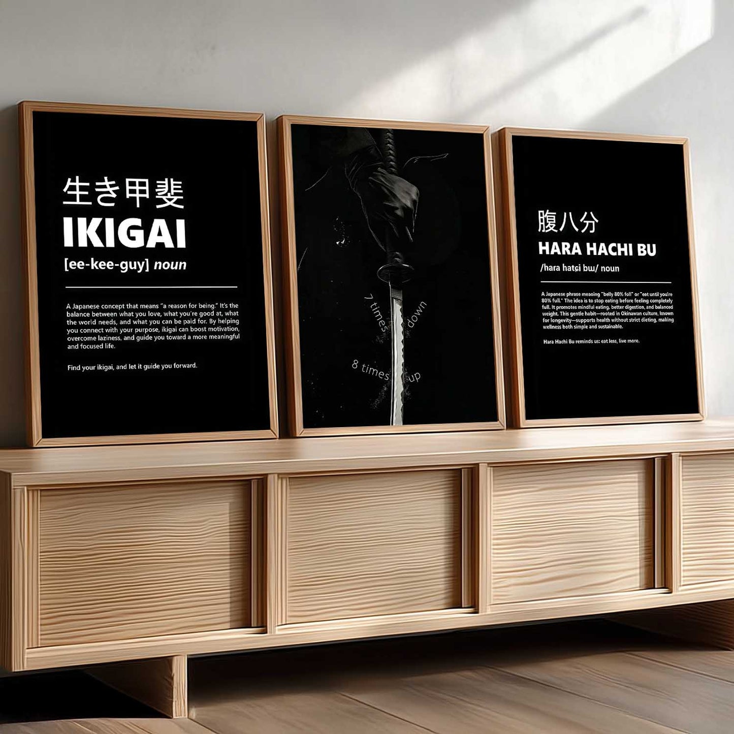 Japanese Samurai Motivational Wall Art Paintings for Living Room Bedroom