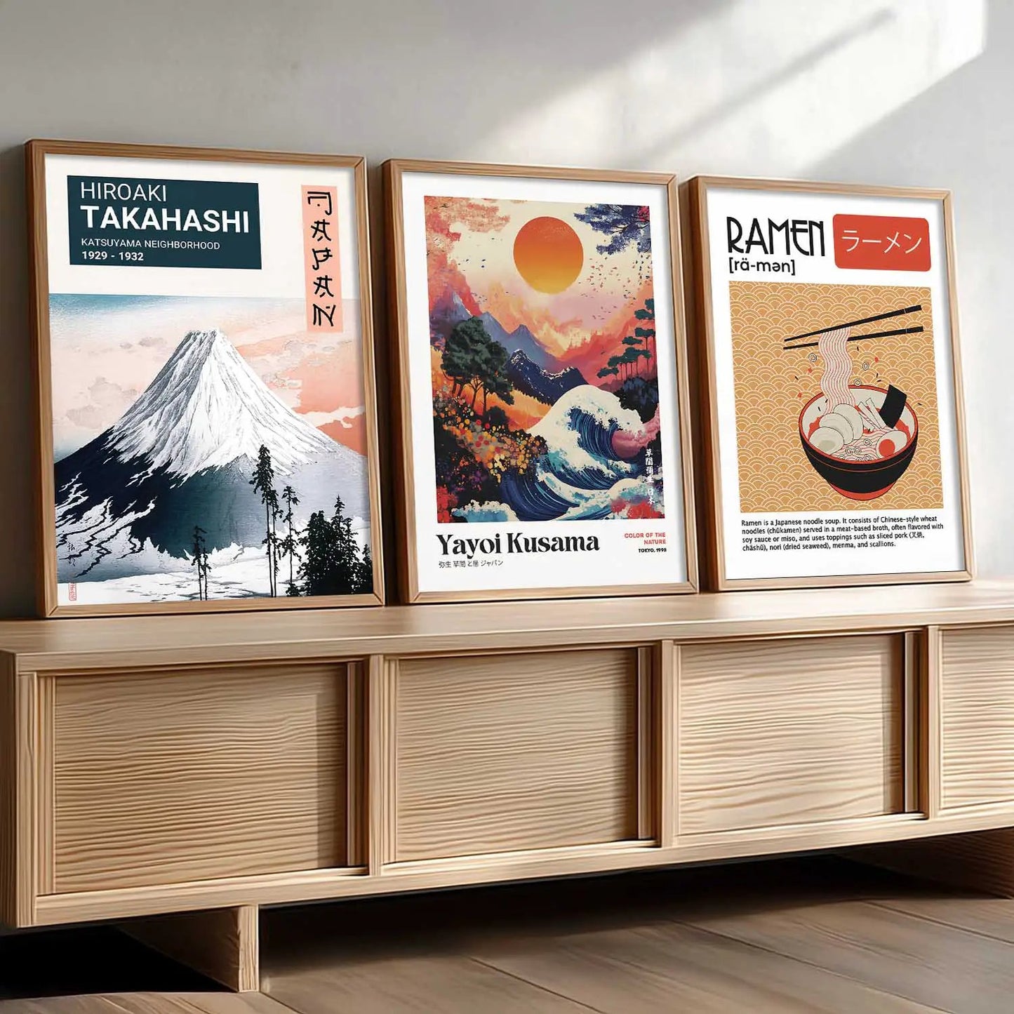 Aesthetic Japanese Nature Wall Art Paintings for Living Room Bedroom