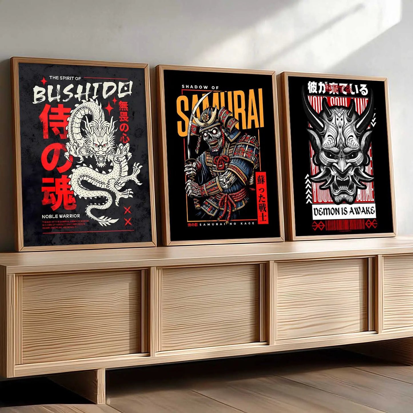 Japanese Devil Masks Wall Art Paintings for Living Room Bedroom