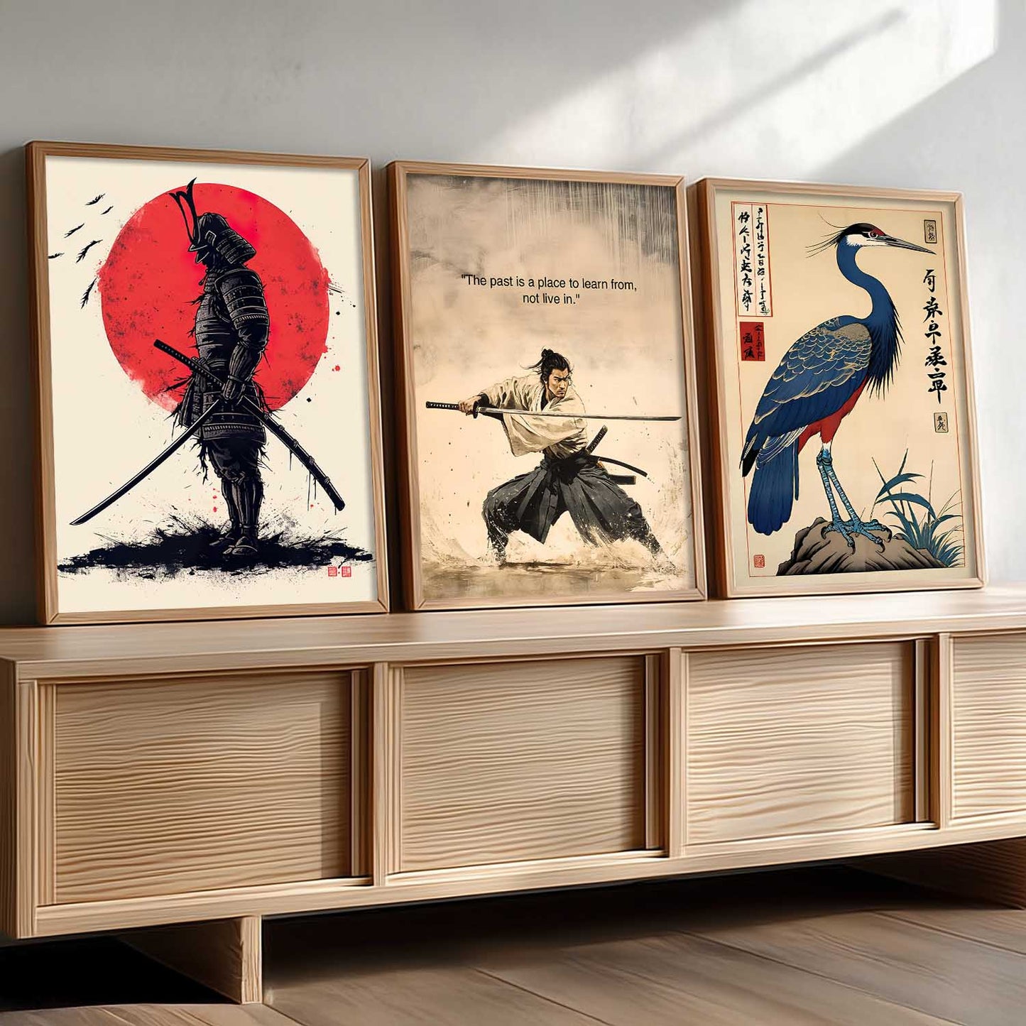 Japanese Samurai Motivational Wall Art Paintings for Living Room Bedroom