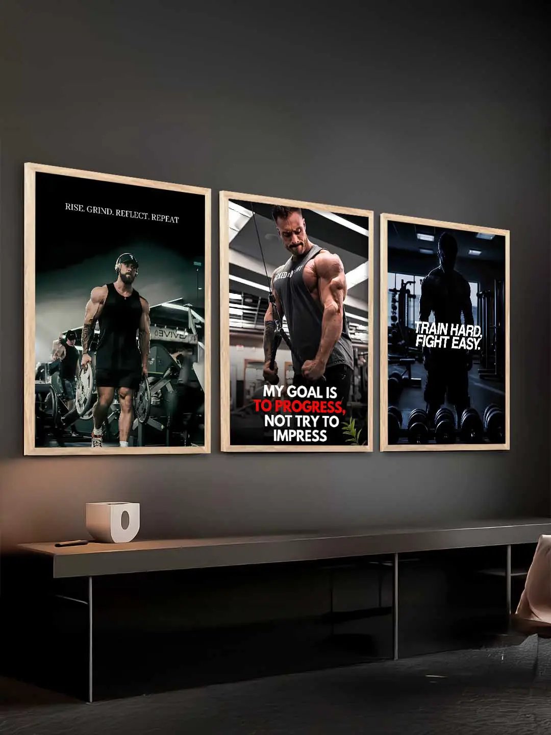 Aesthetic Bodybuilding Motivational Gym Wall Art Paintings for Living Room Bedroom