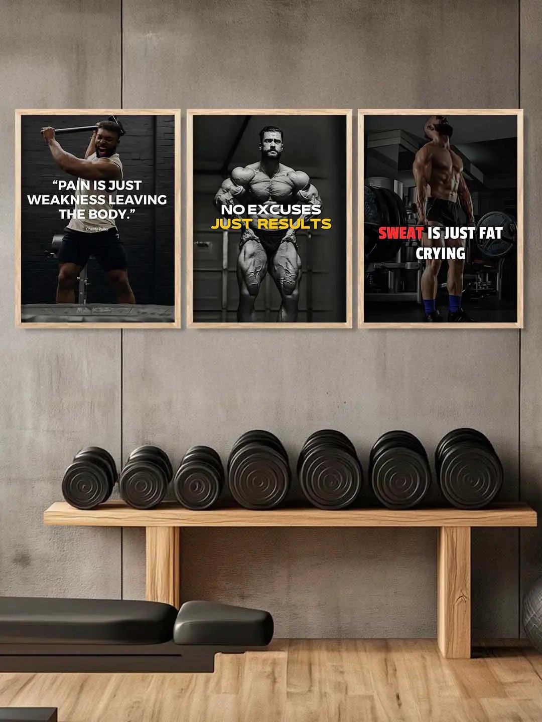 Fitness Workout Inspirational Gym Wall Art Paintings for Living Room Bedroom