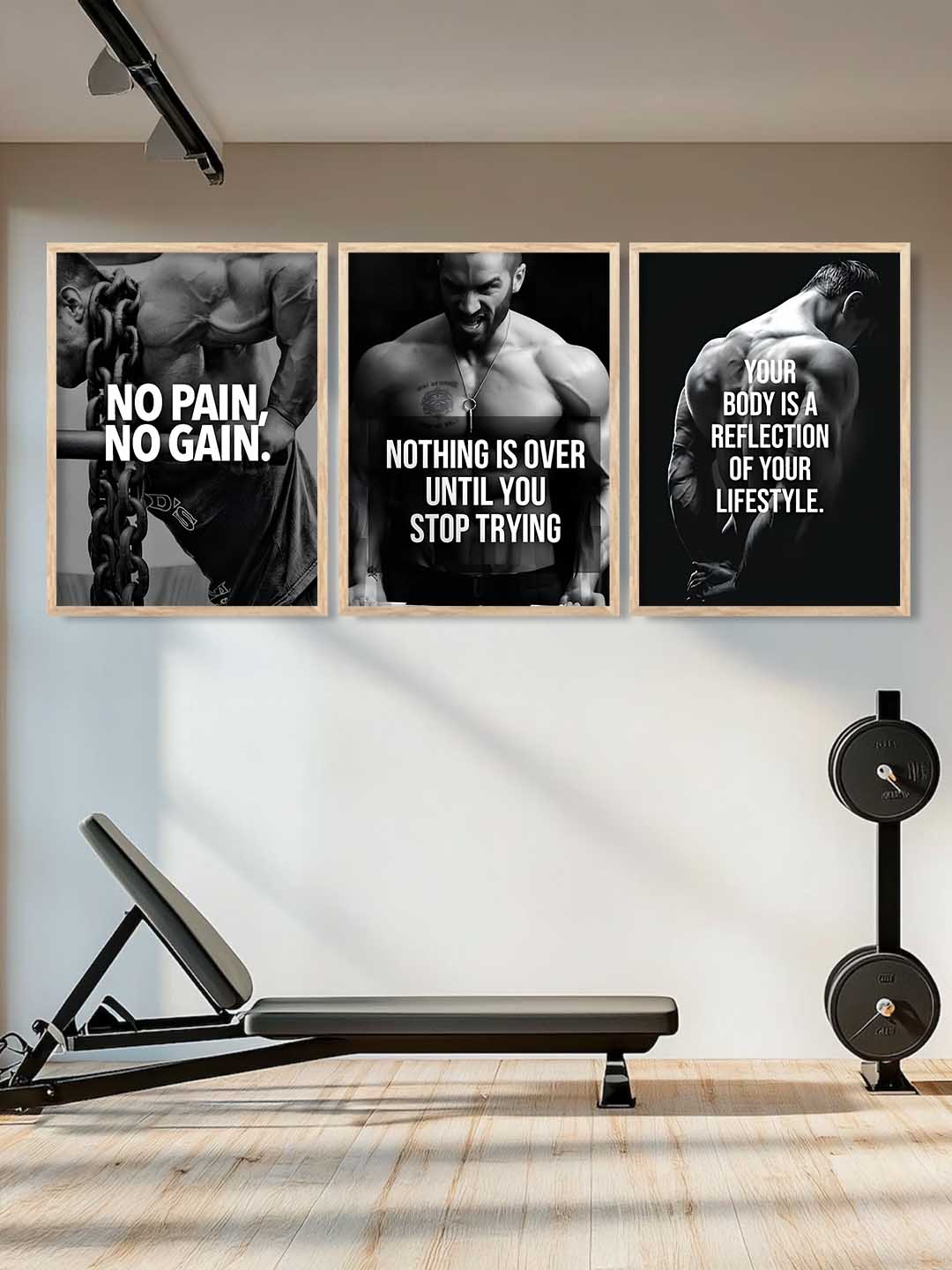 Fitness Workout Inspirational Gym Wall Art Paintings for Living Room Bedroom