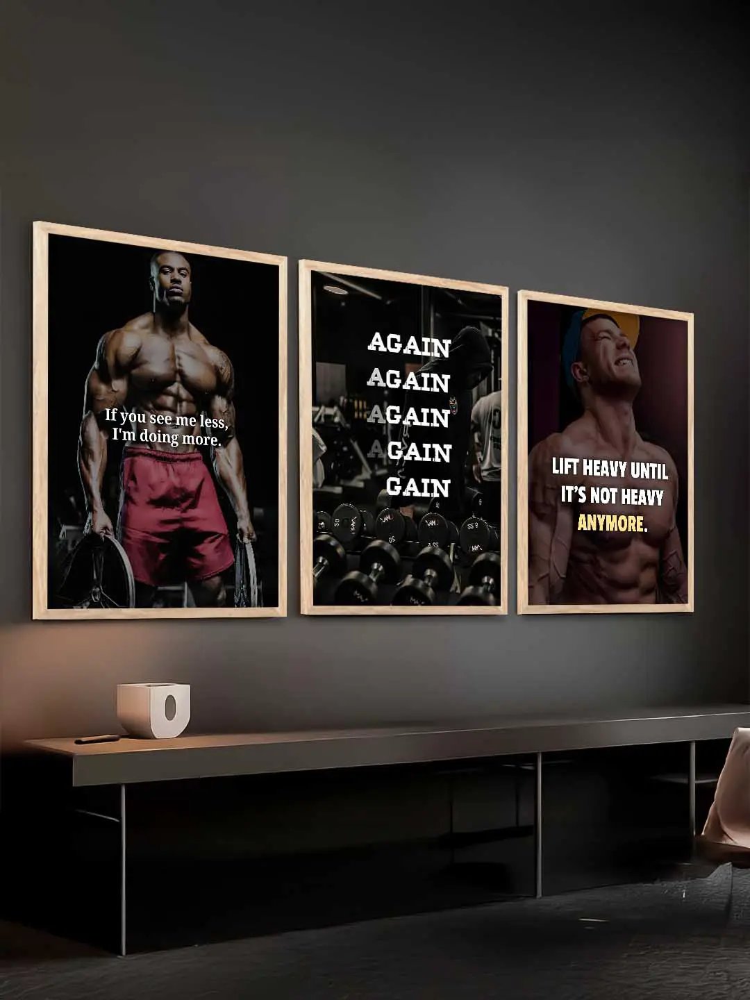 Bodybuilding Workout Inspirational Gym Wall Art Paintings for Living Room Bedroom