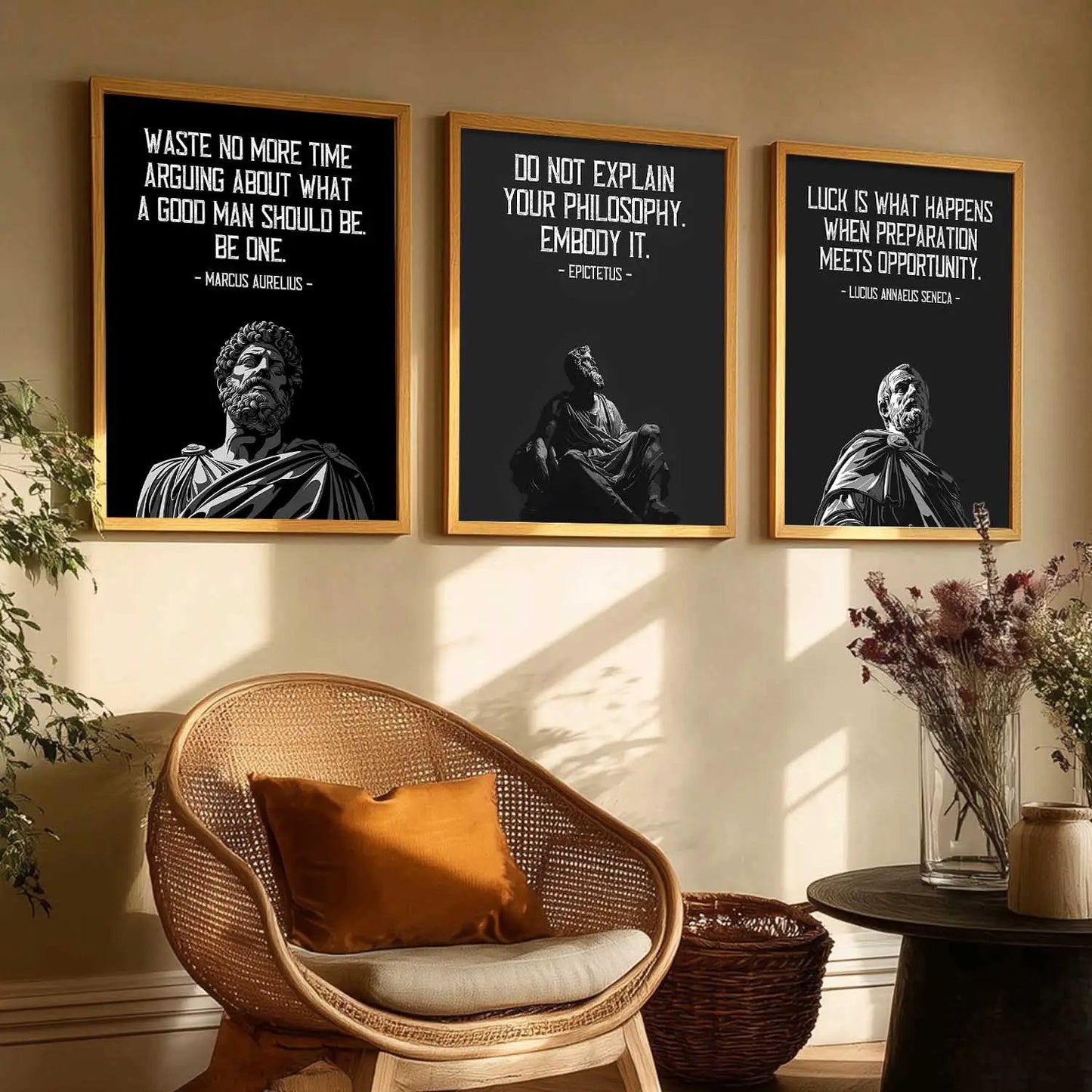 Stoic Philosophers Motivational Wall Art Paintings for Living Room Bedroom