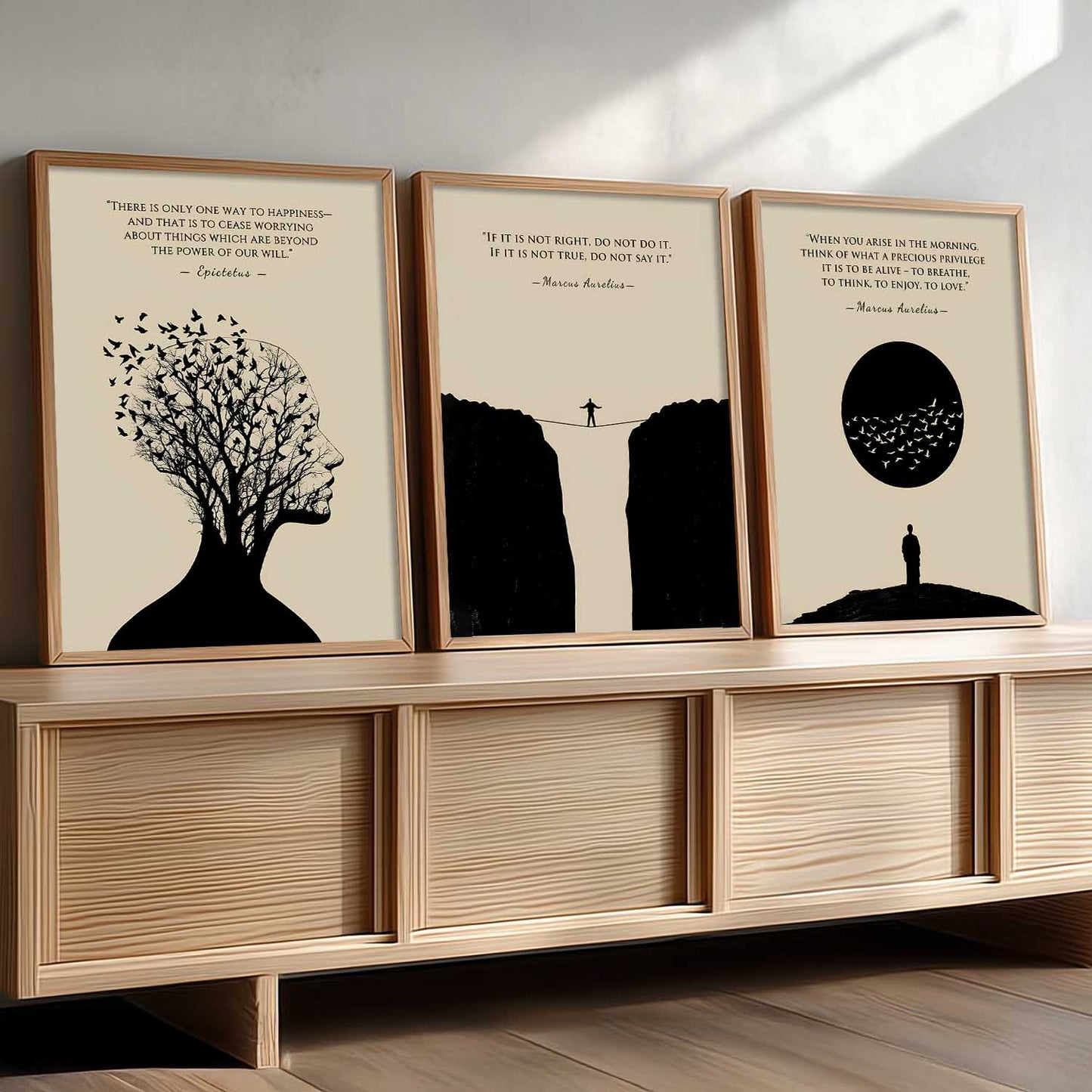 Marcus Aurelius Philosophy Motivational Wall Art Paintings for Living Room Bedroom