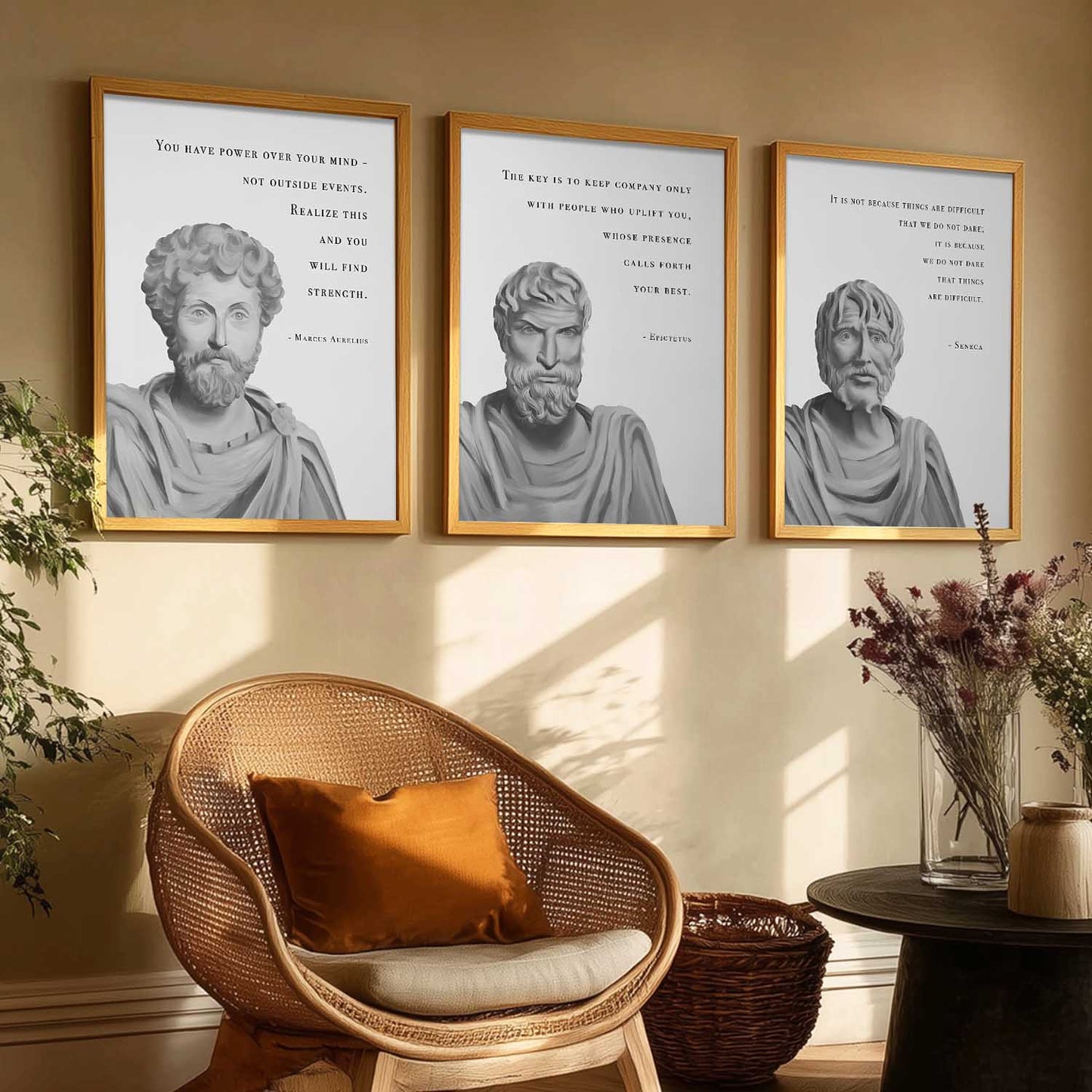 Stoic Philosophers Motivational Wall Art Paintings for Living Room Bedroom