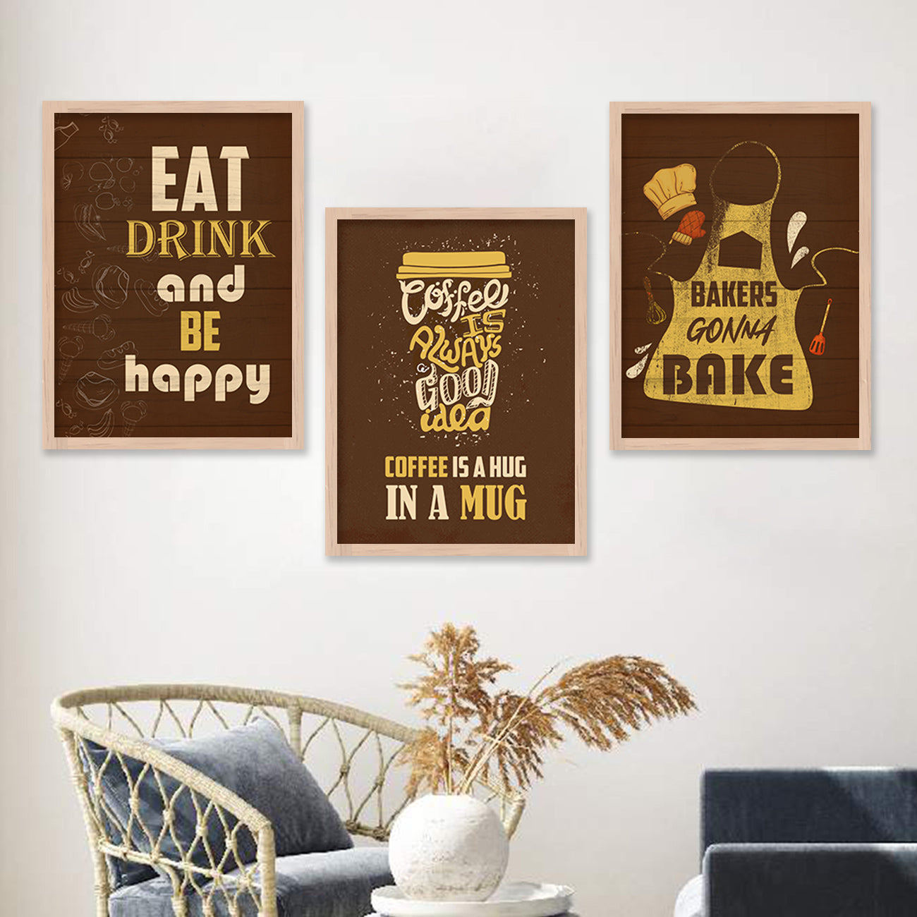 Kitchen Quotes Posters with Frame for Kitchen Restaurant Cafe Wall Decor-Kotart