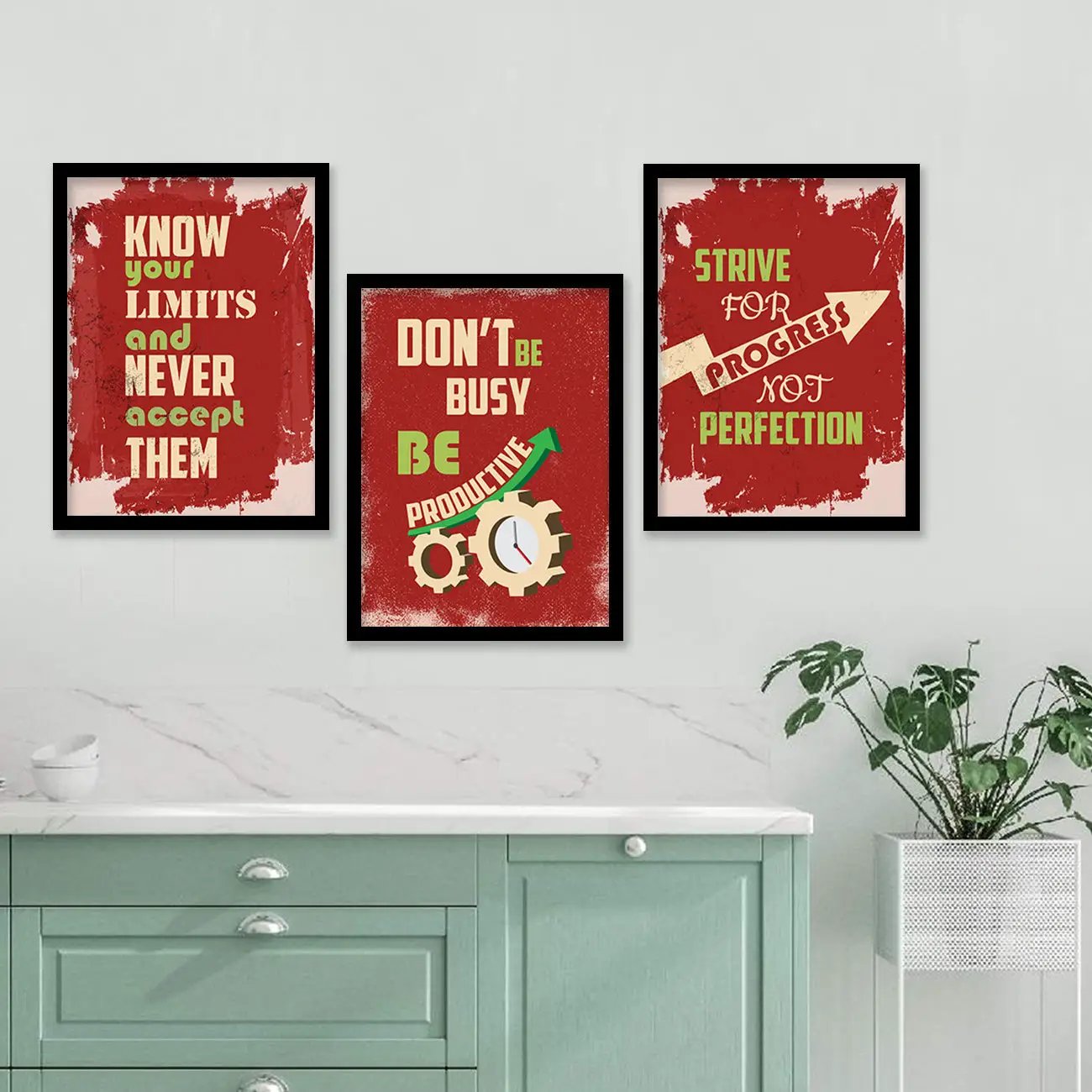 Motivational Quotes Posters with Frame for Office Living Room Bedroom Study Room School Wall Decor-Kotart