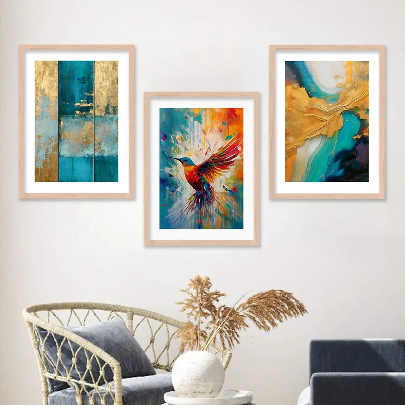 Beautiful Vibrant Bird Paining with Frame-Kotart