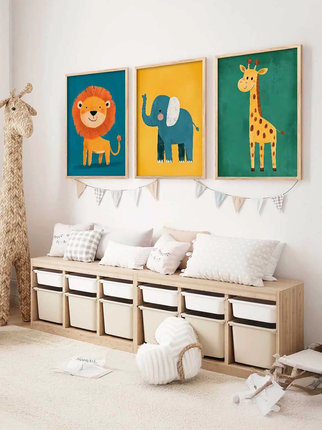 Safari Animals Wall Art Paintings for Living Room Bedroom