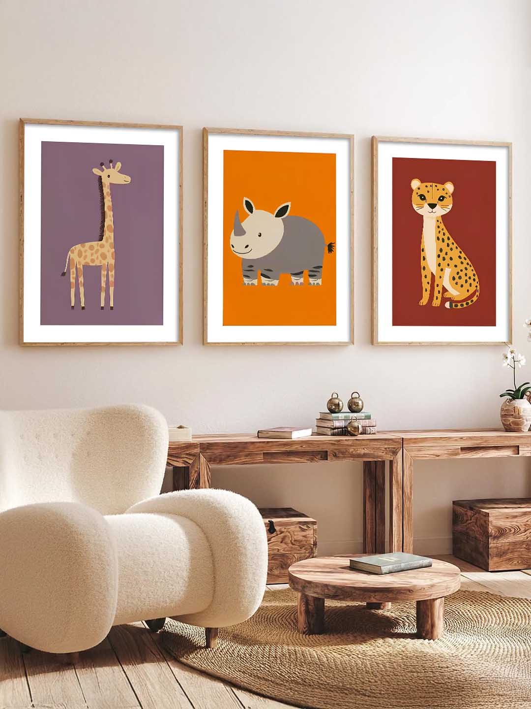 Safari Animals Wall Art Paintings for Living Room Bedroom