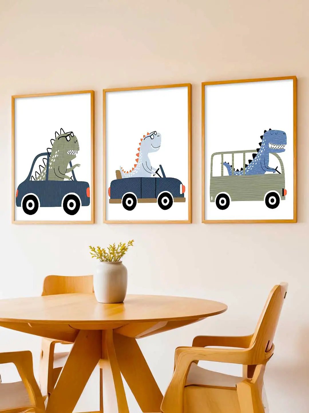 Cartoon Dinosaurs Wall Art Paintings for Living Room Bedroom